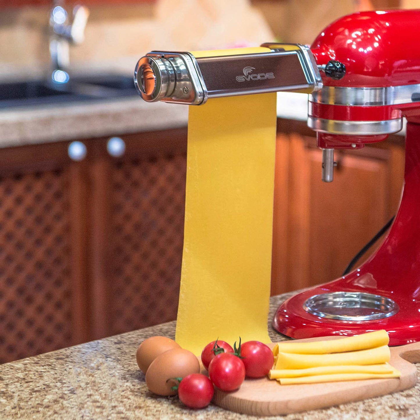 Pasta Roller Attachment for KitchenAid Stand Mixer, Stainless steel Pasta Roller Attachment with 8 Adjustable thickness knob by Gvode