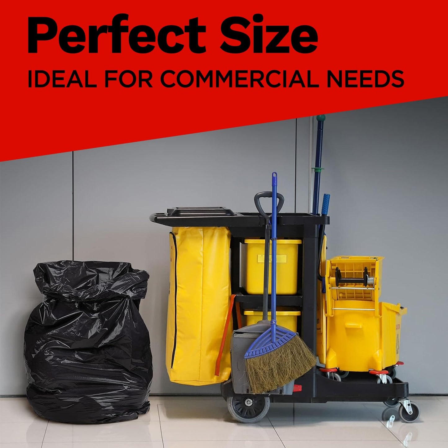 ToughBag 55 Gallon Trash Bags, 2.5 Mil Contractor Bags - 50 Count, Large 55-60 Gallon Trash Can Liners, Black Contractor Garbage Bags, 38 x 58" - Made in USA
