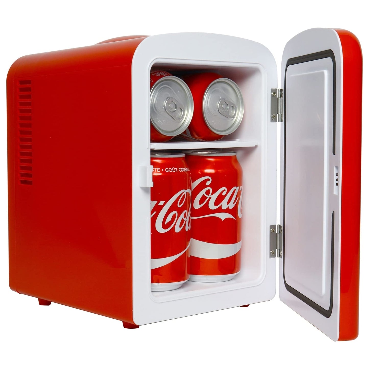 Coca-Cola 12V Portable 4L Cooler/Warmer, AC/DC Powered, Power Cords Included, Compact Travel Speaker and Personal Mini-Fridge, Unique Gift for Music-Lovers