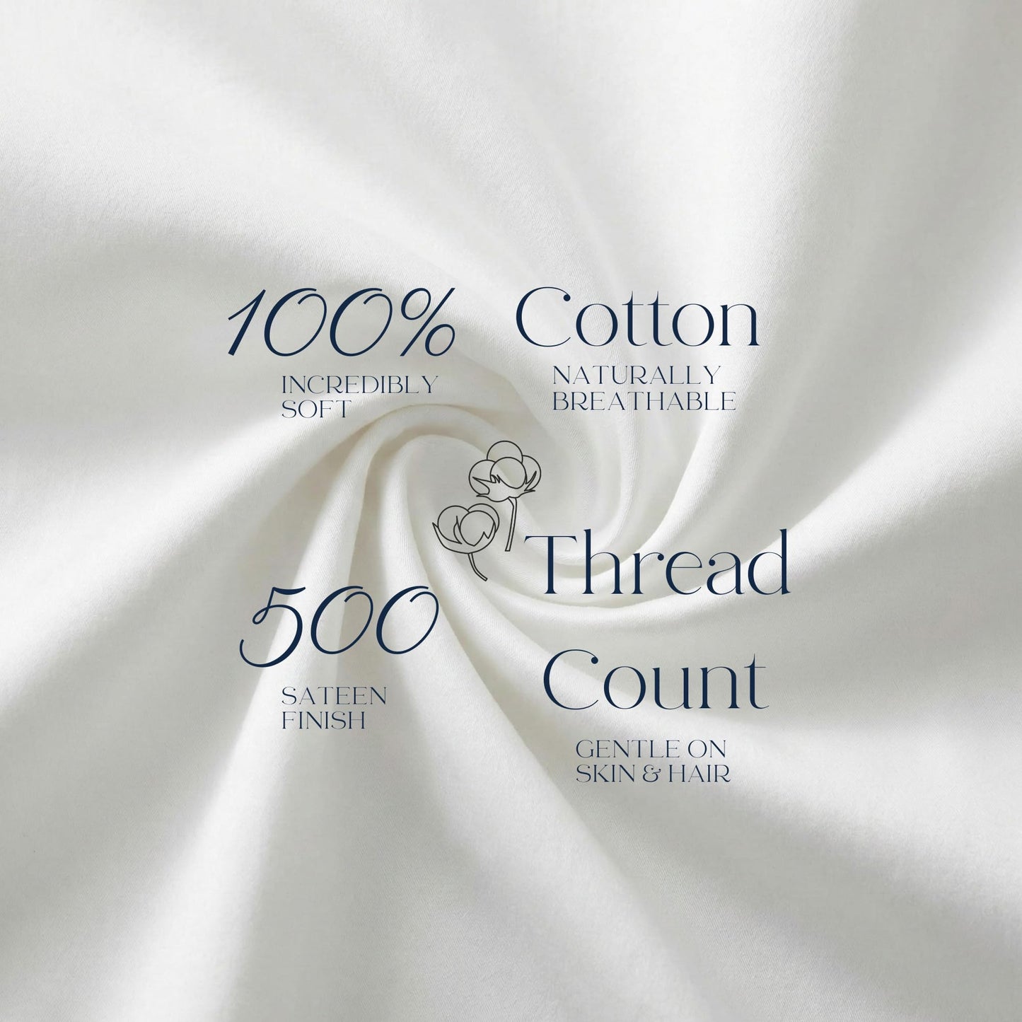 Beckham Hotel Collection Pillowcases King Size Set of 2, Cool Touch Cotton Sateen Fabric, 500TC, Silky Smooth & Soft, Open End, White