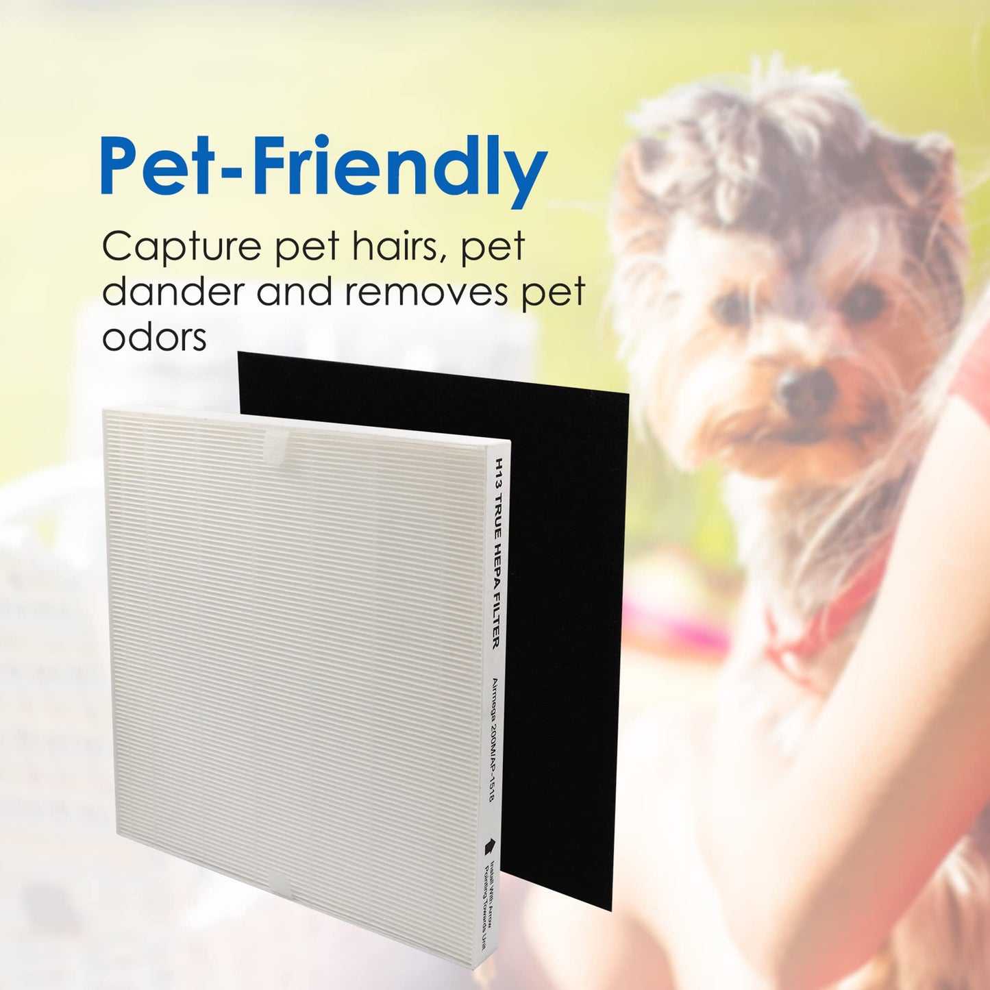 Flintar Replacement Air Filter, Compatible with Coway Air Purifier AP-1512HH and Airmega 200M, (2) H13 Grade Main Filter and (4) Activated Carbon Filters, 2-Year Filter Pack