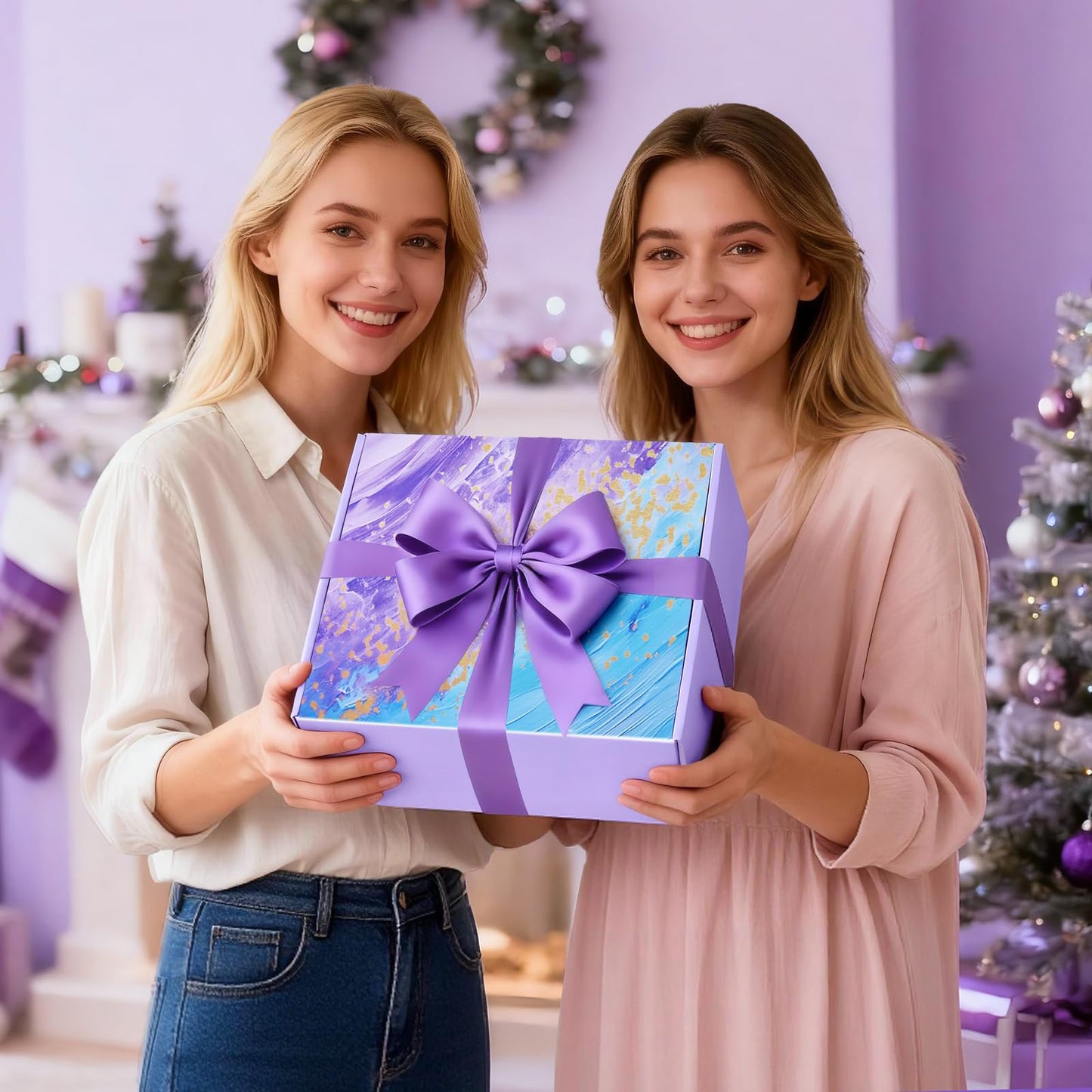 Mothers Day Gifts for Mom Wife Grandma Sister Daughter Friends, Unique Christmas Birthday Gifts for Women Mom Best Friend Her, Lavender Self Care Package Get Well Soon Gift, Spa Gift Baskets w/Blanket