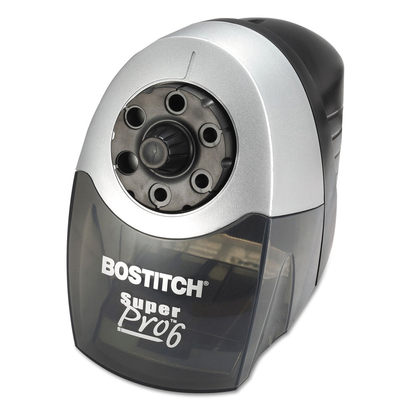 Bostitch Office SuperPro6 Electric Pencil Sharpener, Heavy Duty Commercial with 6 Holes and Industrial Motor, Grey
