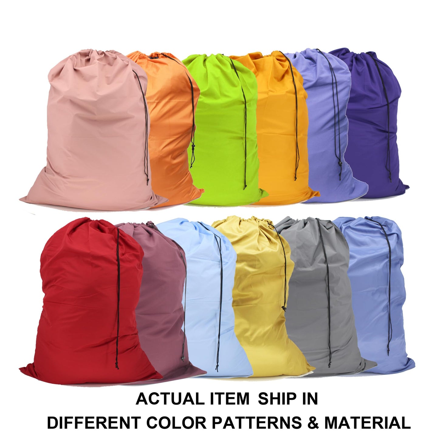 Extra Large Laundry Bag Travel Laundry Bags with Drawstring Closure Fit a Laundry Basket or Hamper for college dorm and apartment dwellers Machine Washable 30"x40" (Mixed Color 12 Pack)