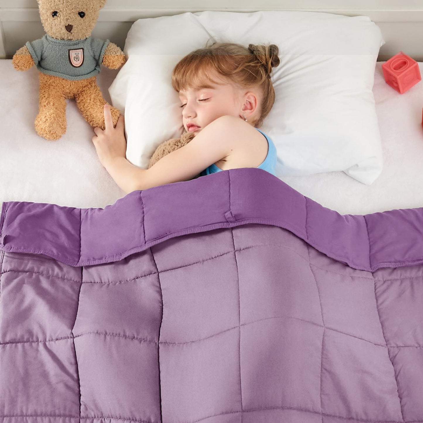 yescool Purple Weighted Blanket 5 Pounds Cooling Weighted Lap Blanket, Heavy Blanket for Sleeping, Weighted Throw Blanket Gifts for 40-60lbs, 36"x48"