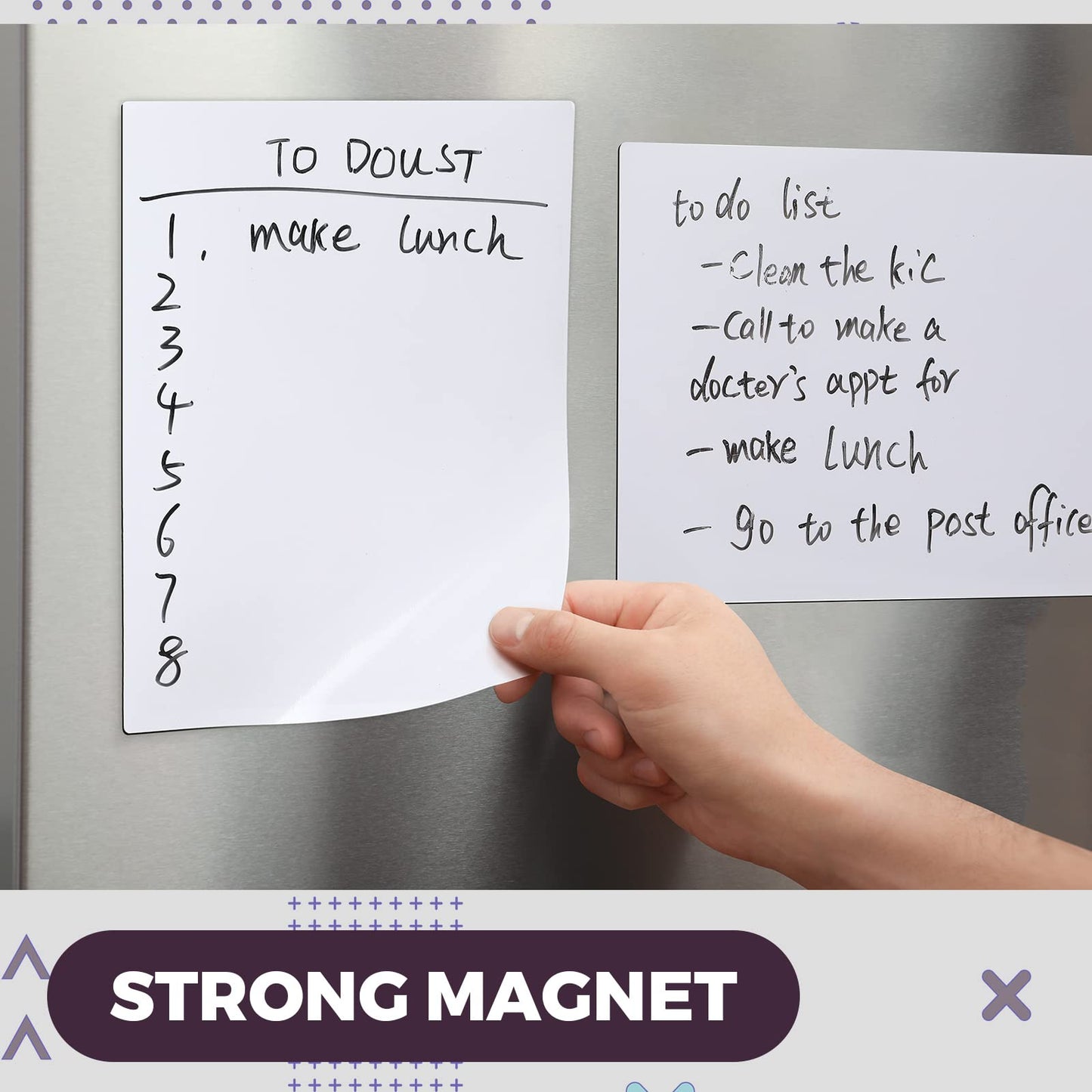 Tatuo 24 Pcs Magnetic Dry Erase Whiteboard Sheet White Magnetic Flexible Dry Erase Stain Resistant Whiteboard Sheets for Fridge Kitchen Organizer, Planner Shipped Flat(9 x 12 Inch)