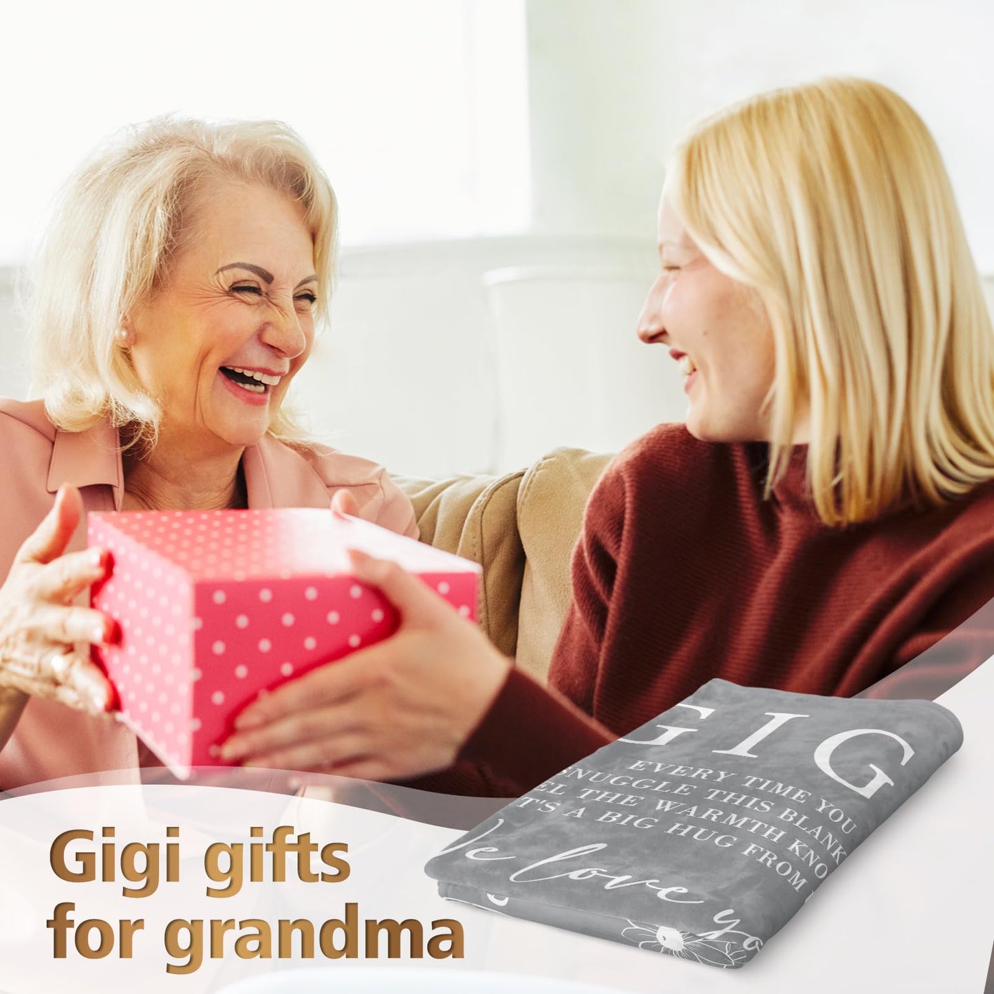 GiltGlimmer Gigi Gifts for Grandma, Gifts for Gigi Blanket, Grandma Birthday Gift from Grandkids, to My Gigi Throw Blanket 50" x 60"