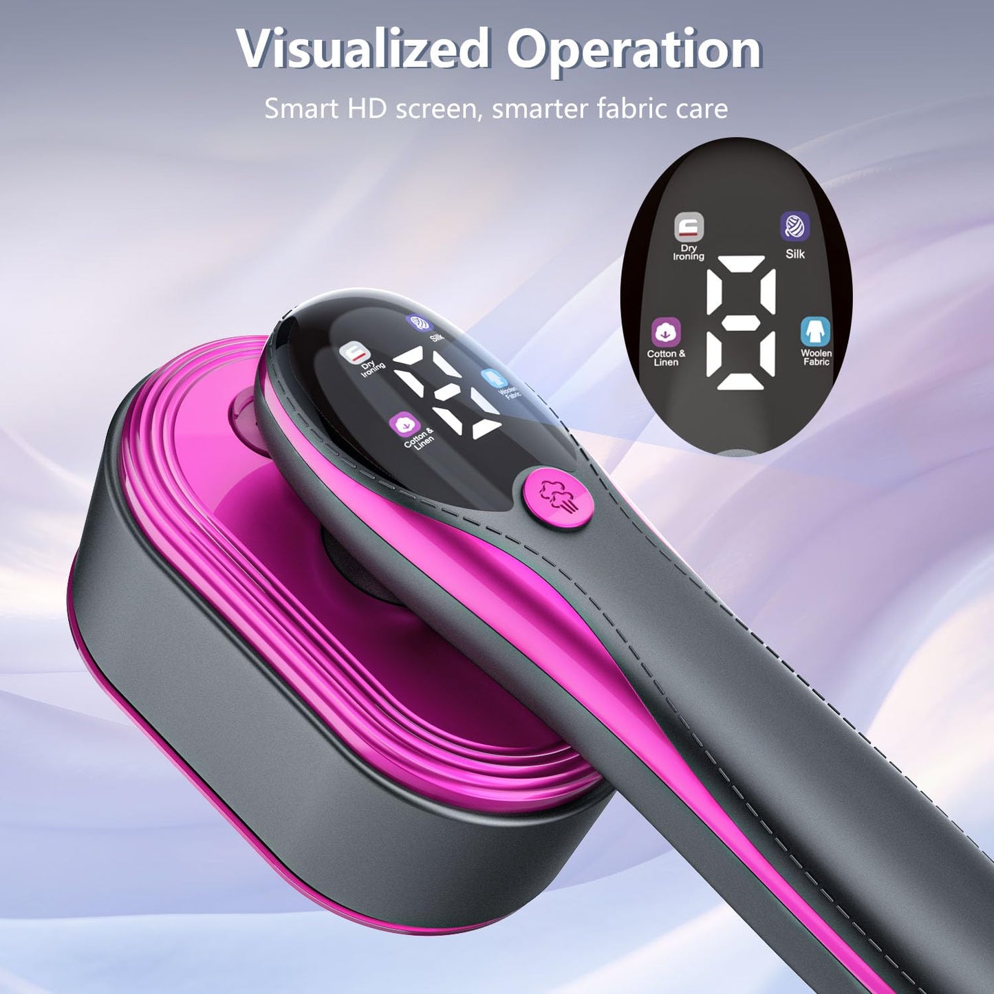 Travel Steamer for Clothes: 1200W Portable Handheld Travel Steamer with LED Display, 10S Fast Heating, 110ml Big Capacity, 2-in-1 Garment Mini Steamer Iron for Travel, Business, Home 110-120V