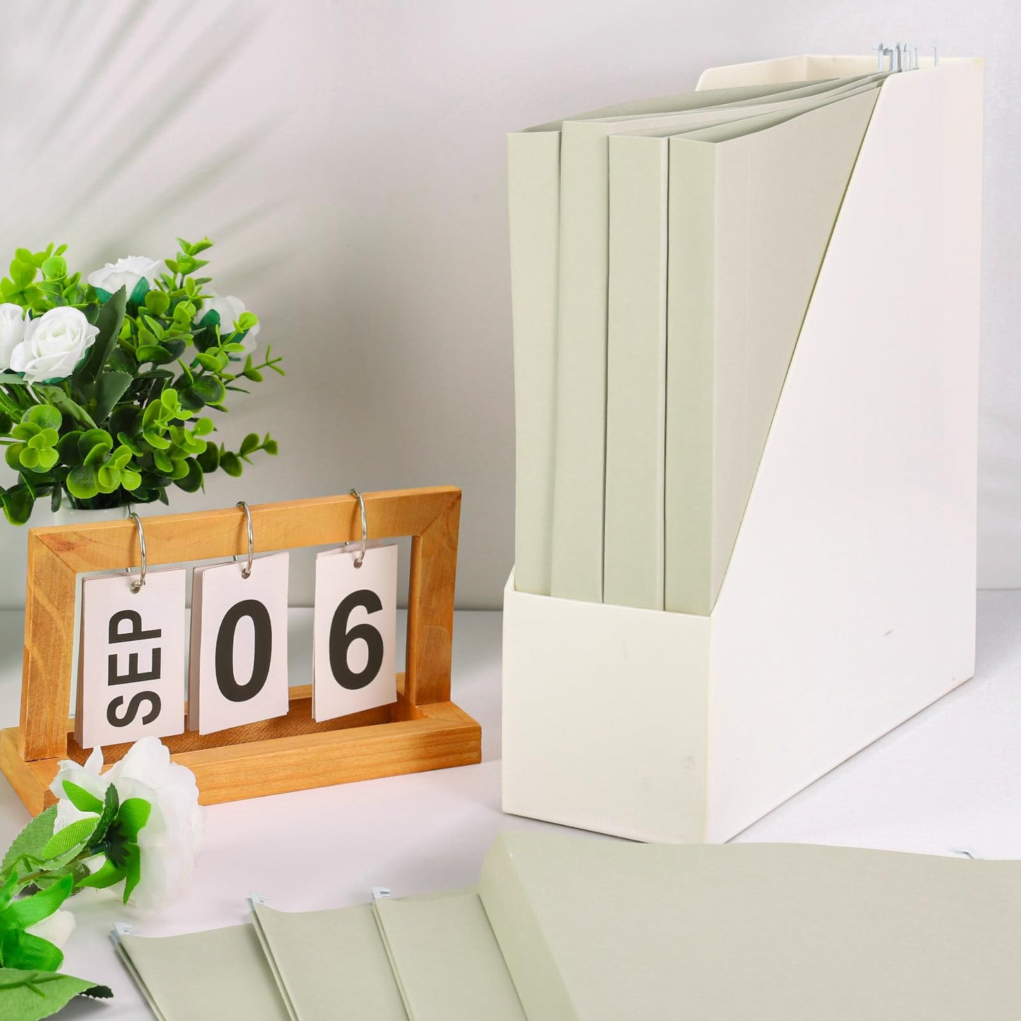 Whaline 36 Pack Sage Green Hanging File Folders Letter Size Solid Green File Pockets with Tab for Home Office Classroom Supplies, 9.2 x 12.8 Inch