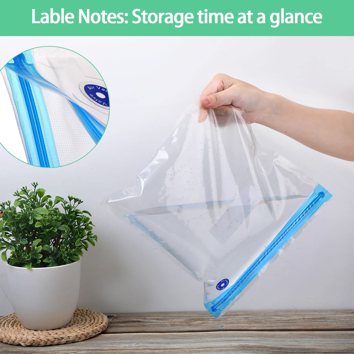 Chumia Sous Vide Bags 4 Sizes 60 Pack Reusable Vacuum Seal Bags with Air Valve Vacuum Food Storage Bag with Zipper Double Layers for Sous Vide Cooking Microwave Heating