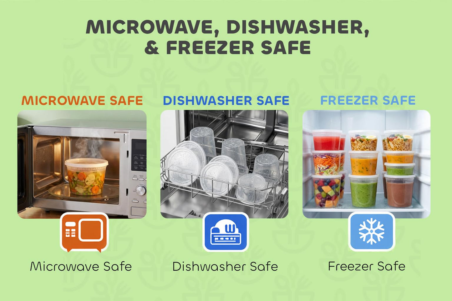 JoyServe 48 Sets Deli Containers with Lids – 8oz, 16oz & 32oz – Leak Proof, Microwaveable, Dishwasher & Freezer Safe – Plastic Food Storage & Soup Containers