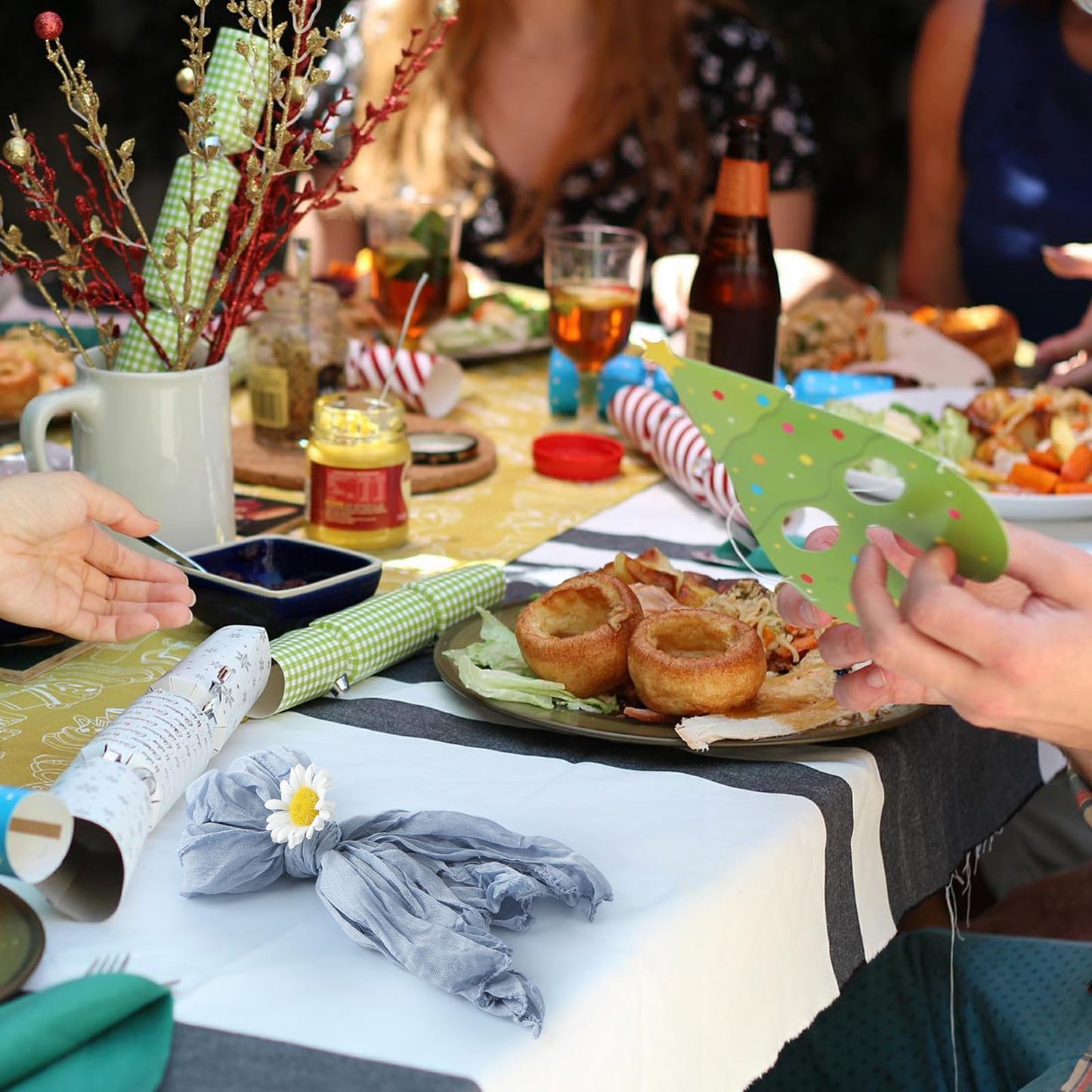 100 Pieces Gauze Cheesecloth Napkins 19.7 x 19.7 Inch Dinner Cloth Napkins with Wrinkled Decorative Cloth Napkins for Home Wedding Rustic Table Decoration (Dusty Blue)