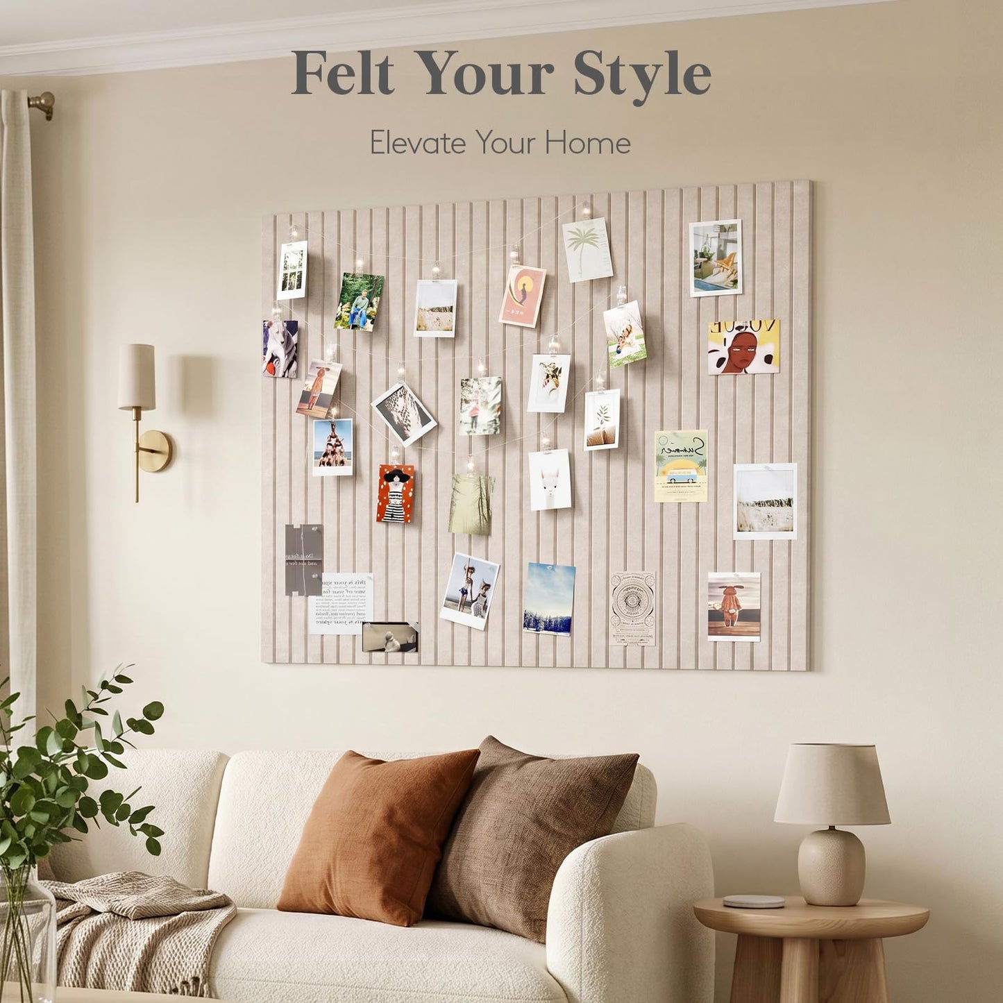 Lifewit Felt Slatted Bulletin Board, 12 Pack Self-Adhesive Panel, 48"x 36" Total Size, Cork Board Alternative, Pin Message Board with 30 Pushpins for Room and Office Decor, Home, Dorm, Black
