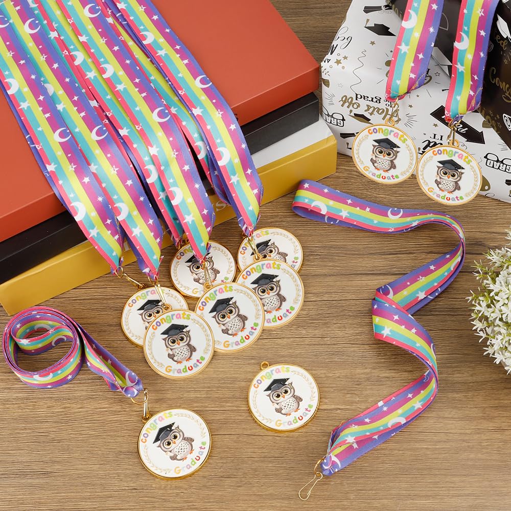 Kindergarten Preschool Graduation Medal 2026, 24Pcs Prek Graduation Medals for Kids Student Graduating Award Medallion with Rainbow Neck Ribbon, Kindergarten Preschool Prek Graduation Gift Party Decor