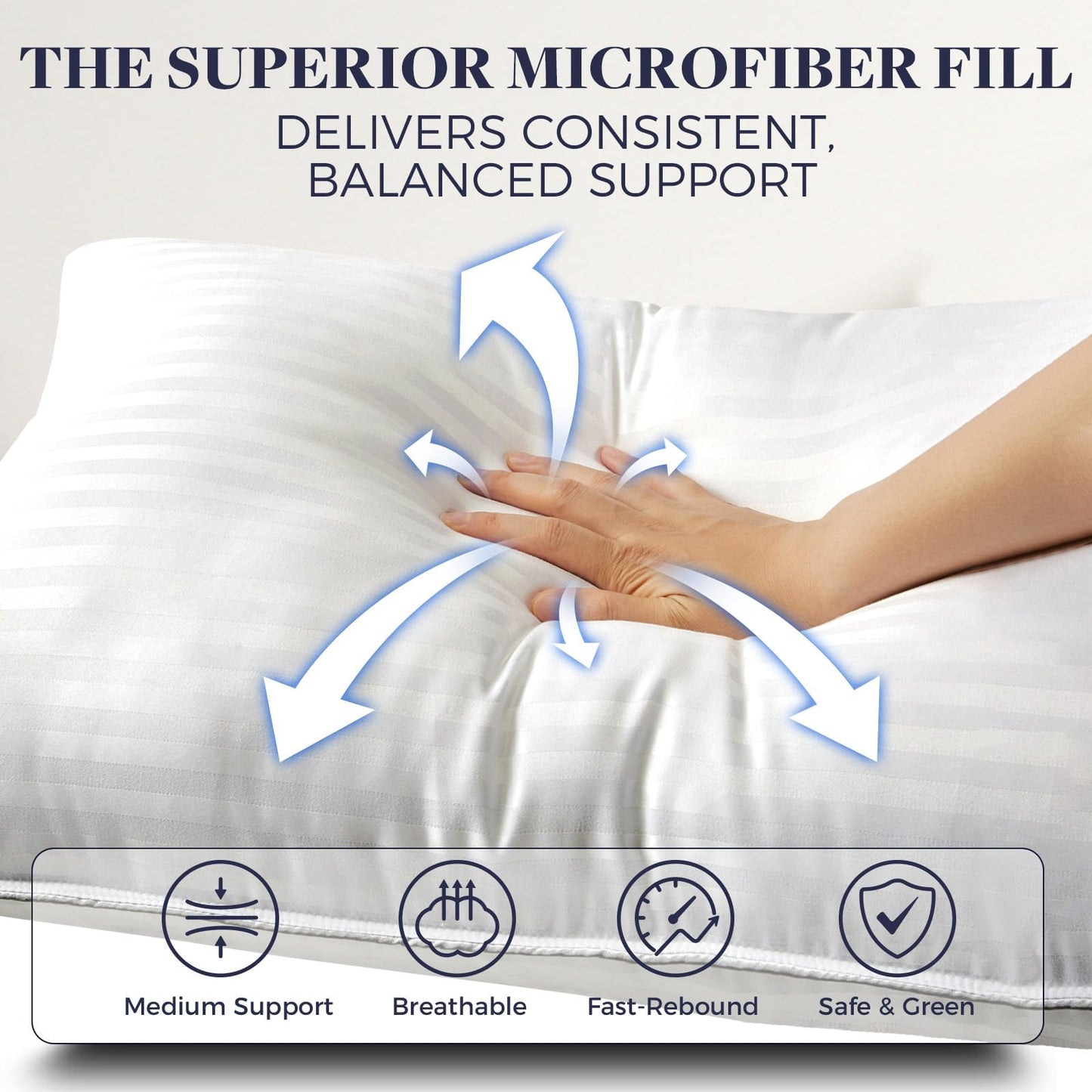 Basic Beyond King Size Bed Pillow - 2 Pack Hotel Collection Super Soft Down Alternative Pillow for Sleeping, 20x36 Inches