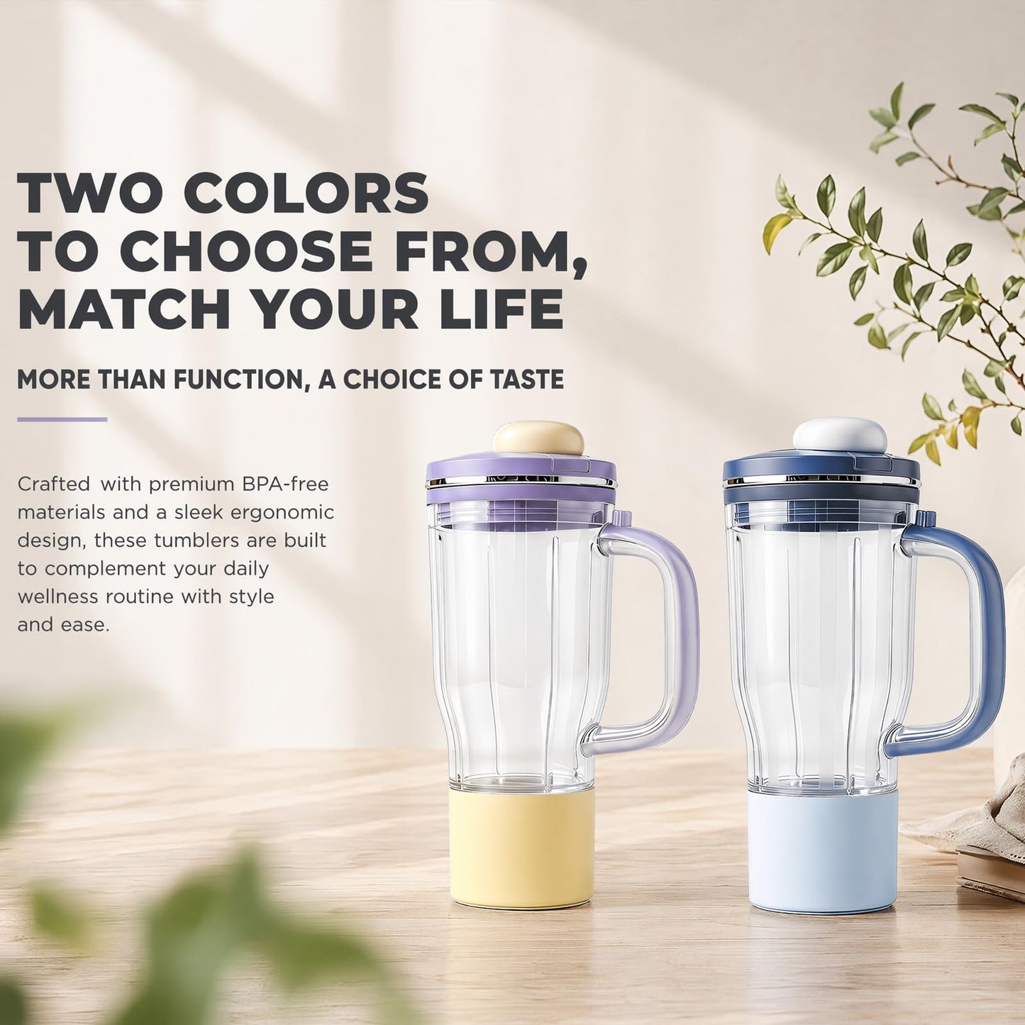 Replacement Tumbler Compatible with Ninja Blend BOSS, 26oz Ninja Blender Smoothie & Frozen Drinks Extra Cups Travel Tumbler with Leakproof Lid Chug Spout Blue