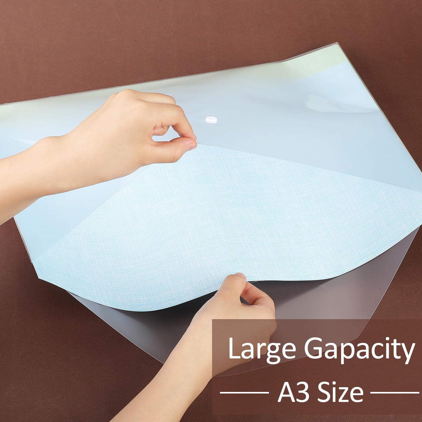 Honoson 30 Pcs 11 x 17 Inches Clear Envelopes with Snap Closure Clear Plastic Envelopes Plastic Envelopes for Documents File Folders for Office Home