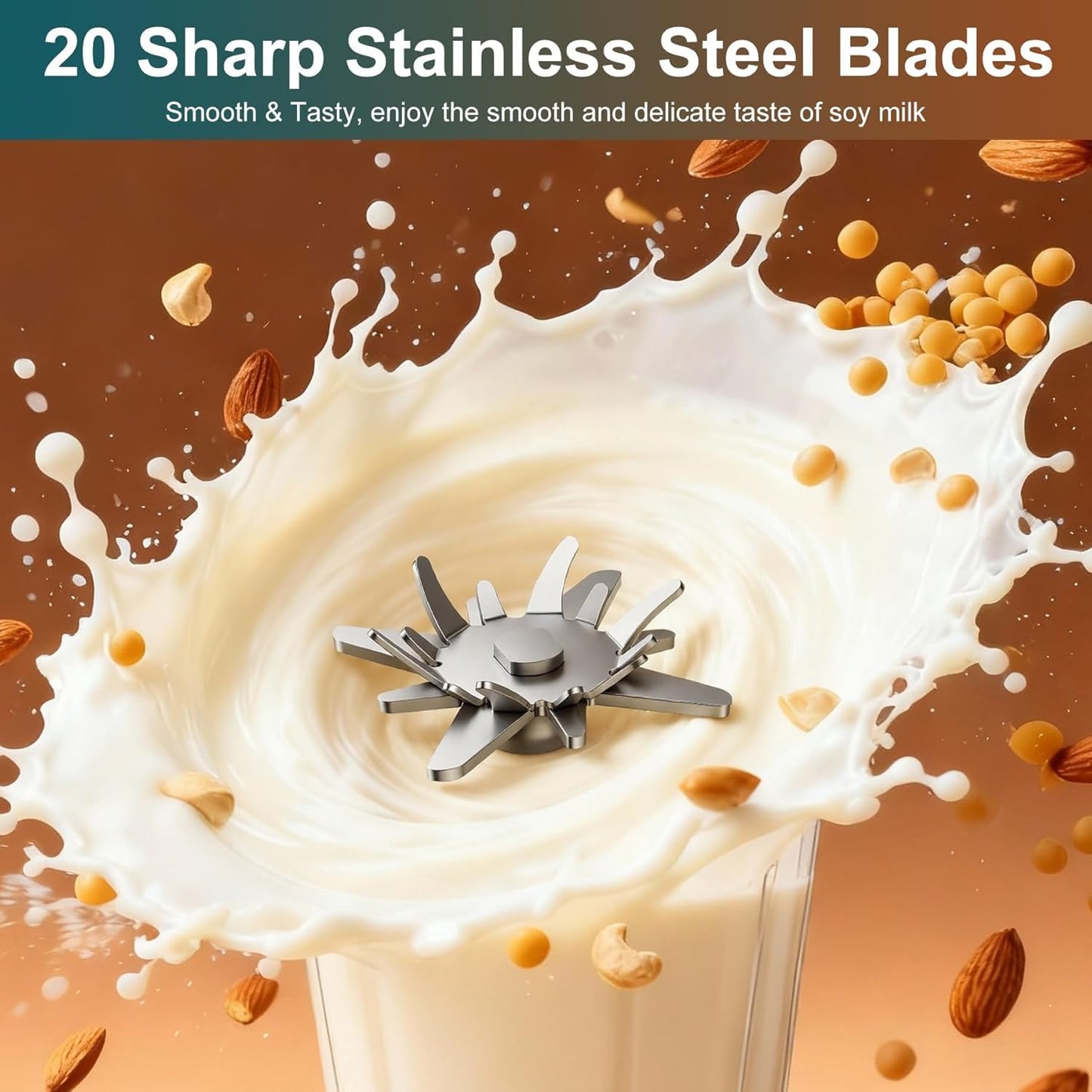 8 in 1 Nut Milk Maker Machine, 40oz Automatic Soy Milk Maker Blender, Homemade Soy Milk, Oat Milk, Almond Milk, Juice, Plant Based and Non Dairy Beverages, 12H Delay Start/Keep Warm/Self Cleaning