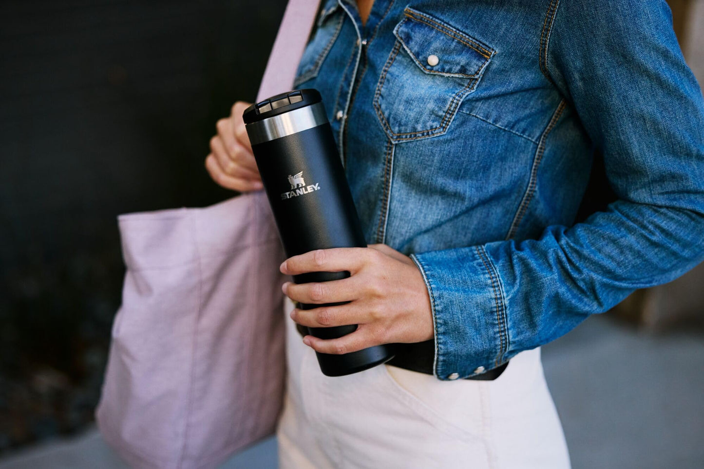 STANLEY Transit Flip Top Mug | Leakproof Travel Coffee Mug | Lightweight Insulated Stainless Steel | Dishwasher Safe | Perfect Mother’s Day Gift | BPA-Free | 16 oz | Rose Quartz Bouquets