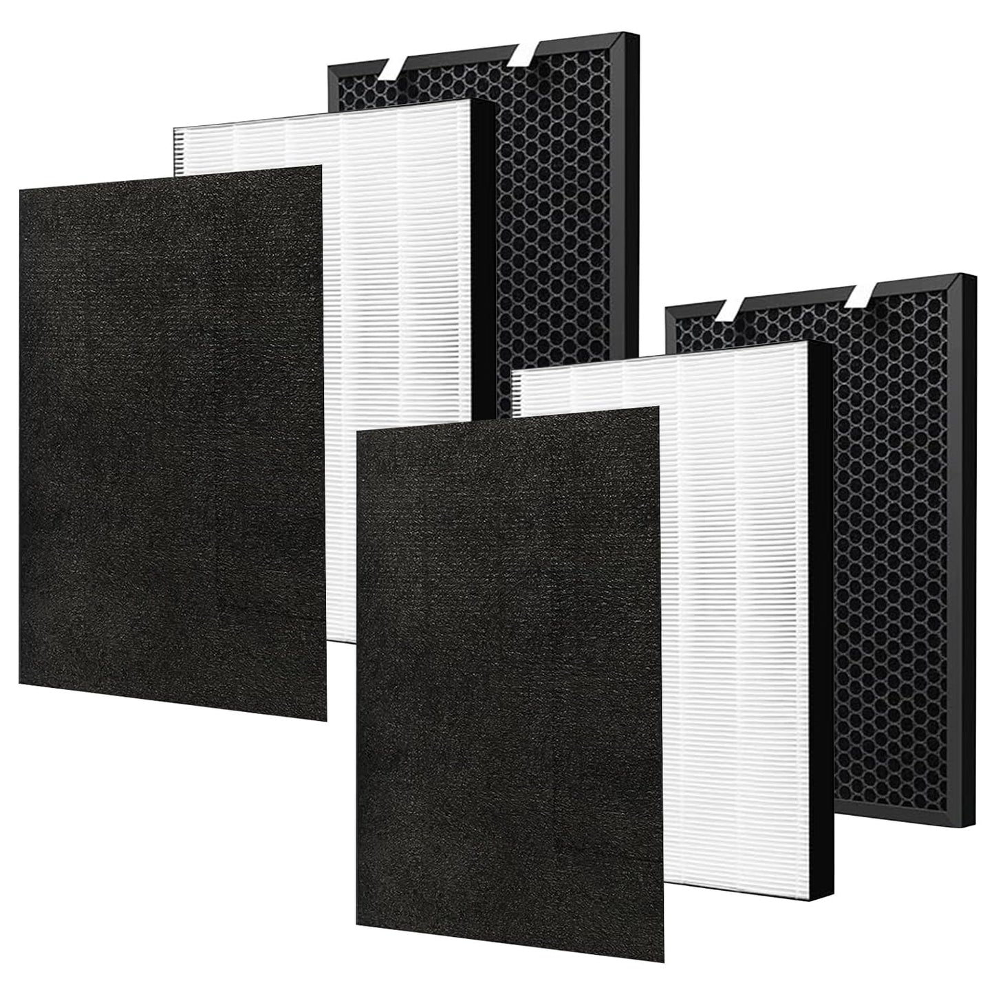 2 Sets Air220 Air320 Replacement Filter Compatible with Bissell air220(2609A) air320(2768A) air320 Max(2847A) Air Purifier - 3 in 1 Pleated + Pre-Filters & Activated Carbon - Part NO.2677 2678 2804