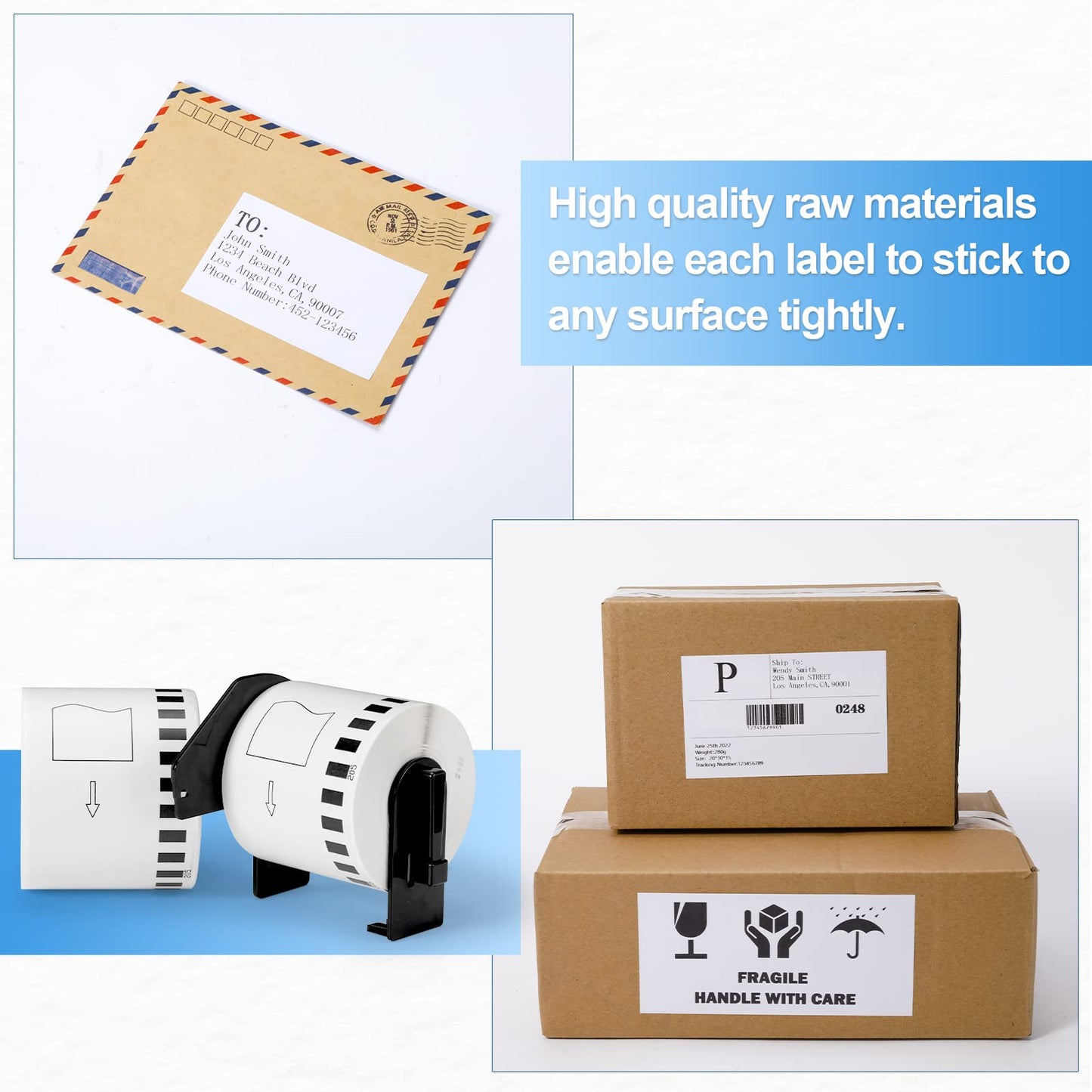 COLORTY 12 Rolls Compatible with Brother DK-2205 Continuous Paper Labels 2-3/7" x 100'(62mm x 30.48m), for Brother QL Label Printers QL-800 810W 820 820NWB 700 710W 600 1100nwb (12 Rolls + 1 Fram)