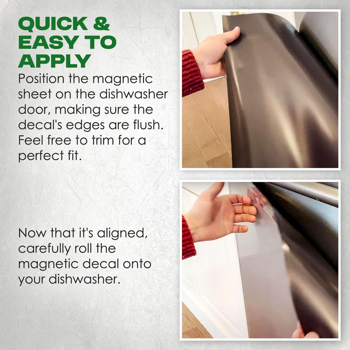 Stainless Steel Dishwasher Magnet Cover (23" x 28") - Brushed Silver Magnetic Door Cover to Hide Dents and Scratches