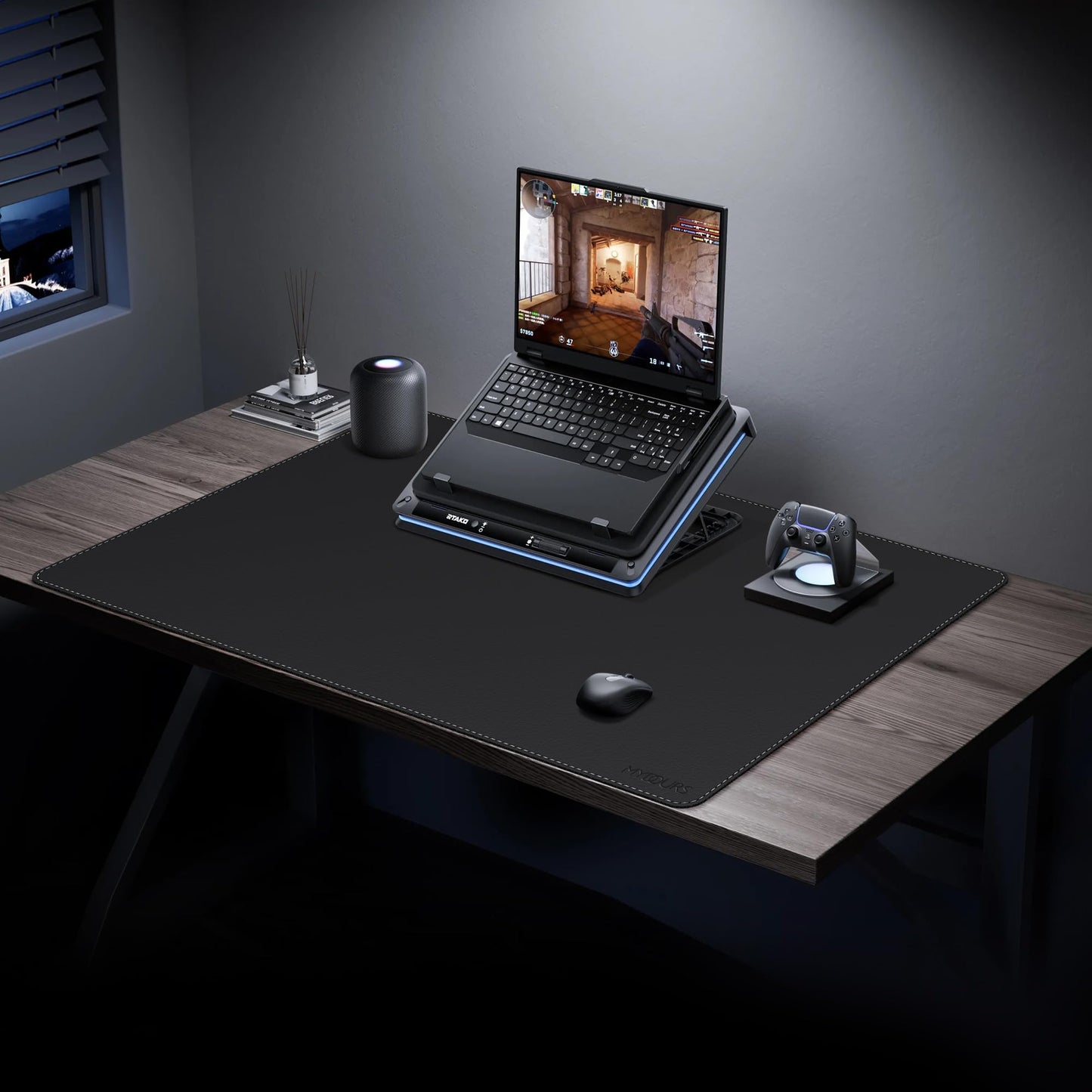 Mydours 36” x 24” Large Desk Mat - XL Desk Pad with PU Leather Surfaces - Extended Desk Mat for Home Office & Computer Workstation - Gaming Mouse pad for Keyboard & Laptop (Black)