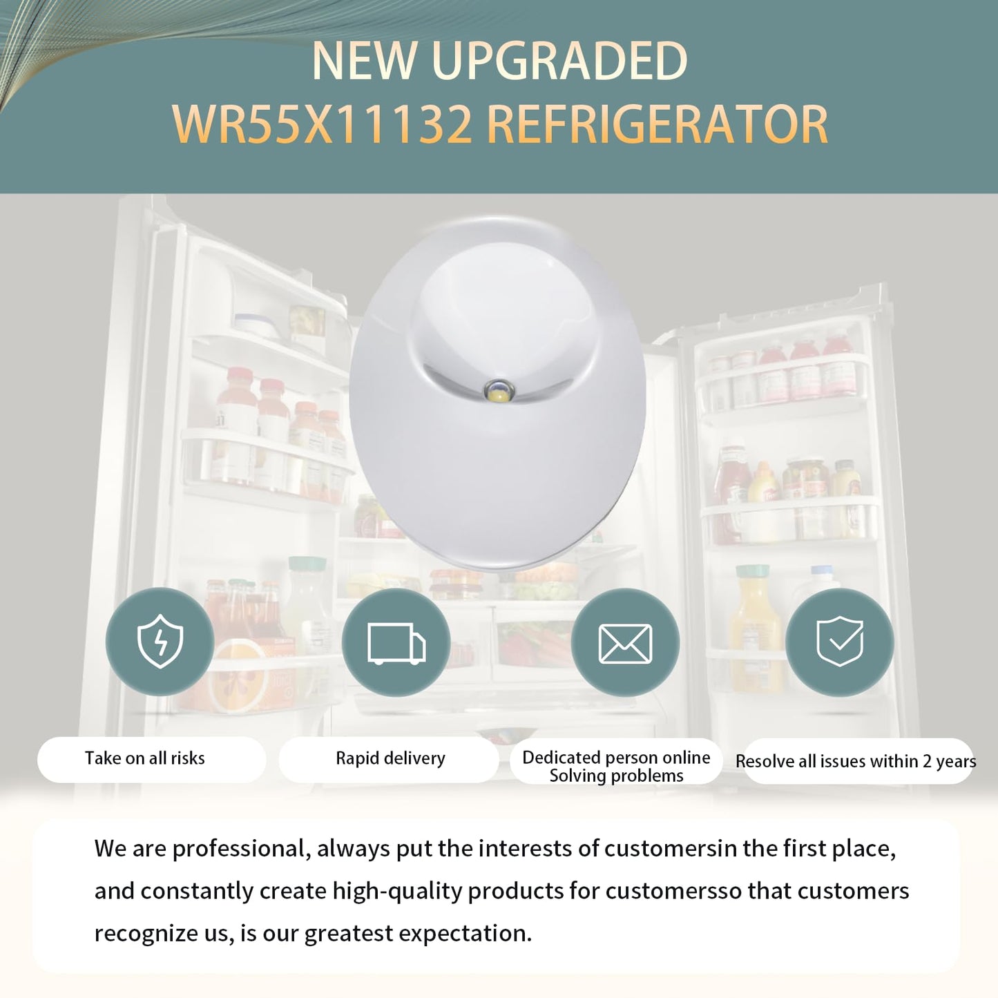 Upgrade WR55X11132 WR55X25754 Refrigerator Led Light and Cover Assembly*3（White） Replace WR55X26487 WR55X30603 WR55X30602 WR55X26486 Compatible with Ge Refrigerator Led Light Assembly 2-Year QA