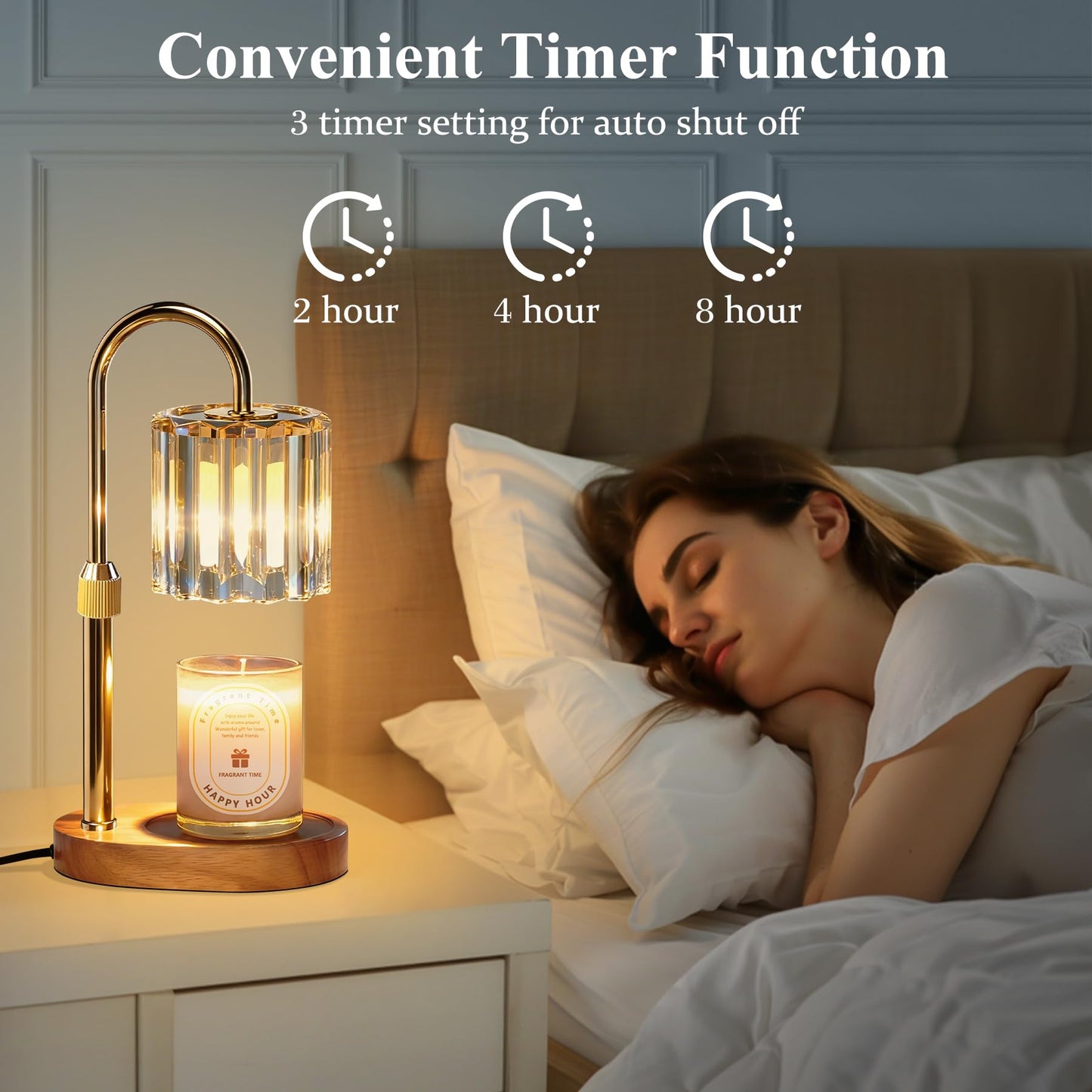 Lukasa Candle Warmer Lamp, with Timer Dimmer Adjustable Height, Home Decor, Room Decor, Wax Melt Warmer for Candles, Gifts for Mom, Birthday Gifts for Women