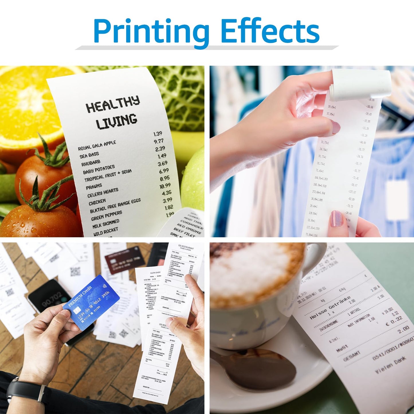 GREENCYCLE 5 Roll Compatible for Dymo 30270 2-1/4" x 250' Cash Register POS Receipt Paper Rolls LW Continuous White Labels Used for Zebra LabelWriter 450, 450 Turbo, 4XL, NOT FIT 550 & 5XL