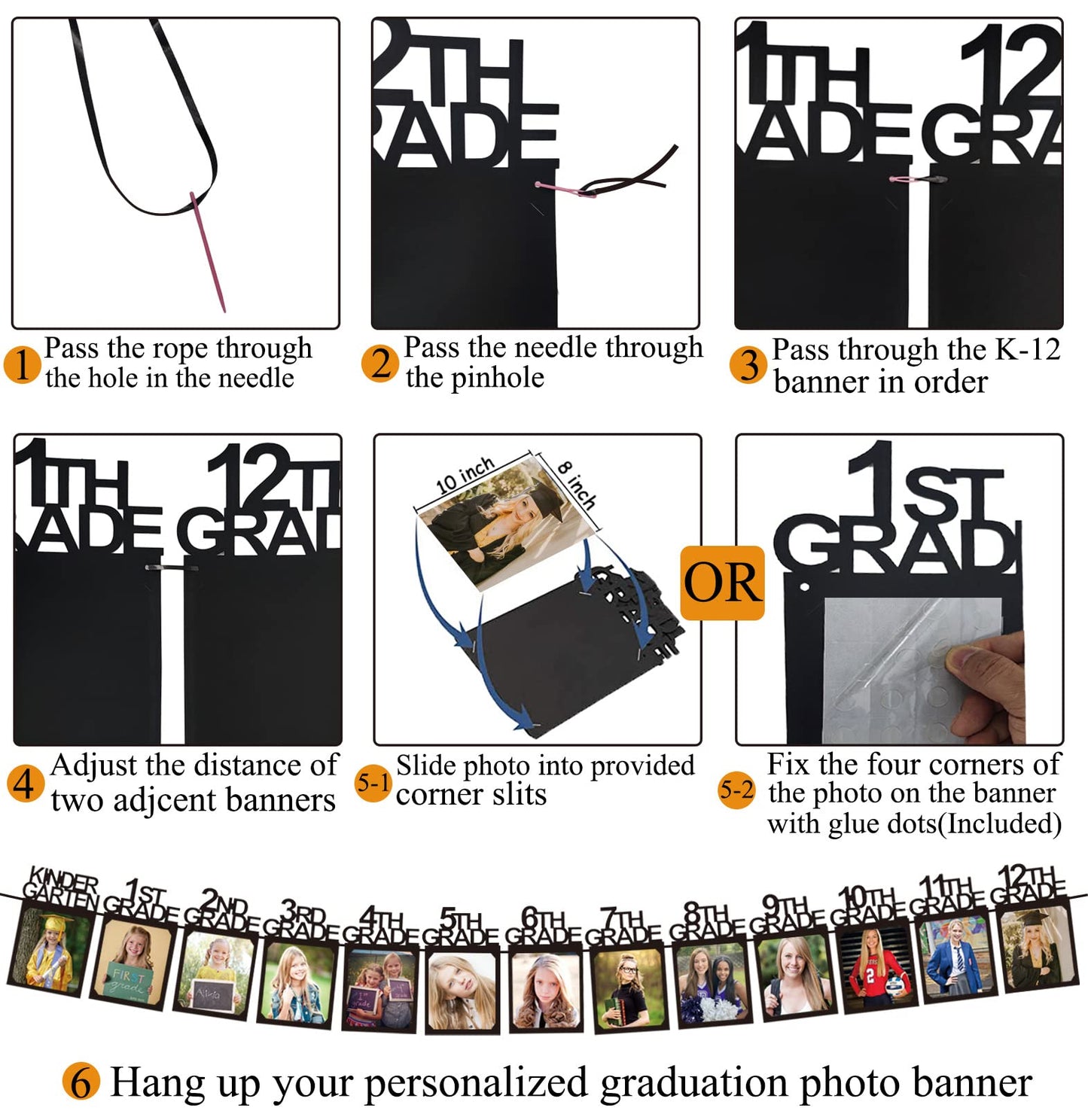 2026 Graduation Photo Banner 8x10 K-12 Graduation Party Photo Display Graduation Party Decorations Personalized Graduation Announcements Banner for High School College Graduation Party Supplies TD112