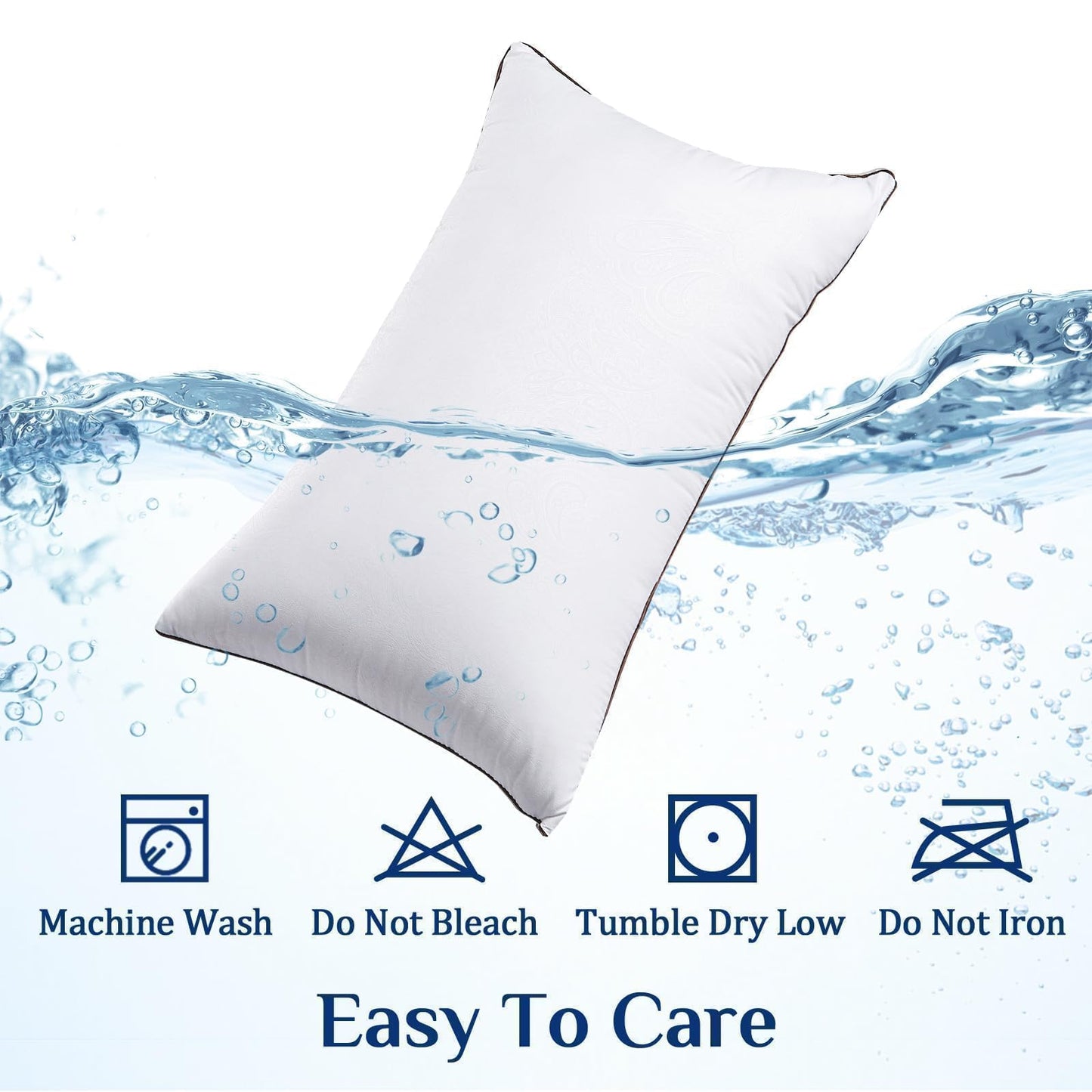 JOLLYVOGUE King Size Pillows Set of 2 for Sleeping, Soft and Supportive Bed Pillows with Down Alternative Filling for Side and Back Sleepers, Hotel Collection