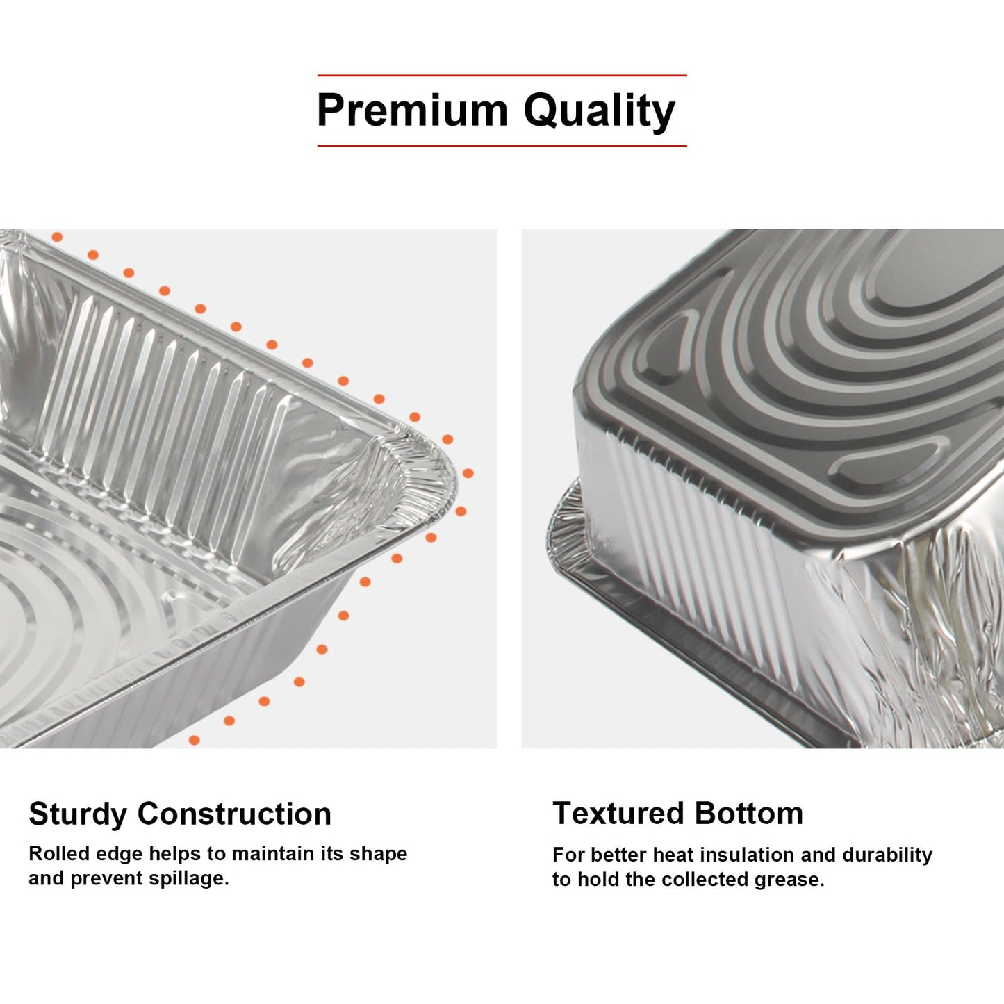 GrillChef Aluminum Foil Pans, Disposable 9x13 Baking Pans, 30 Pack Tin Foil Holders Half Size for Cake, Steam Table, Cooking, Heating, Storing, Aluminum Trays Heavy Duty