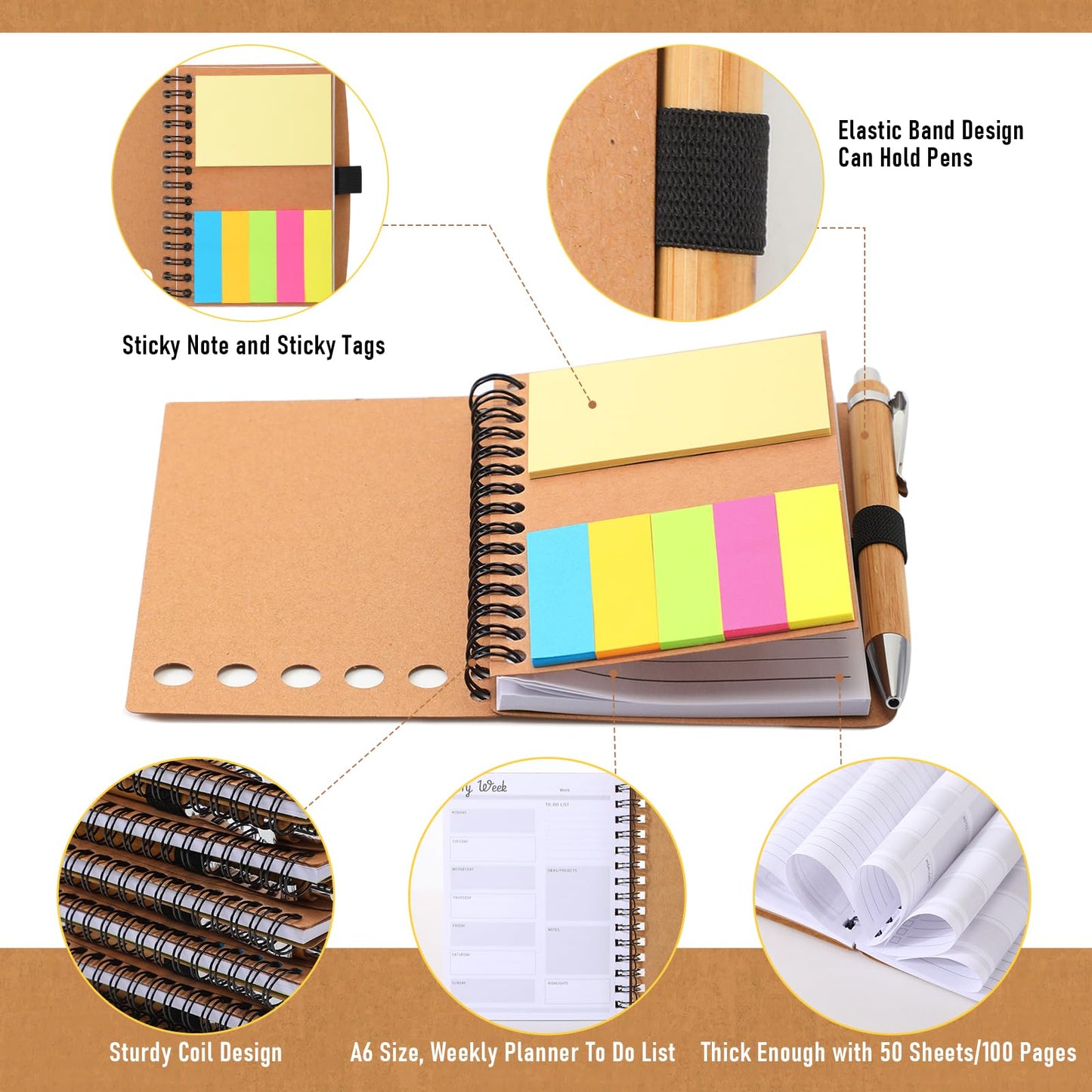Moinchore 30 Sets End of Year Student Gifts Employee Appreciation Gifts Inspirational Spiral Notebooks with Sticky Notepad and Pen for Graduation Student Teacher Staff CNA Week (May You Be Proud)