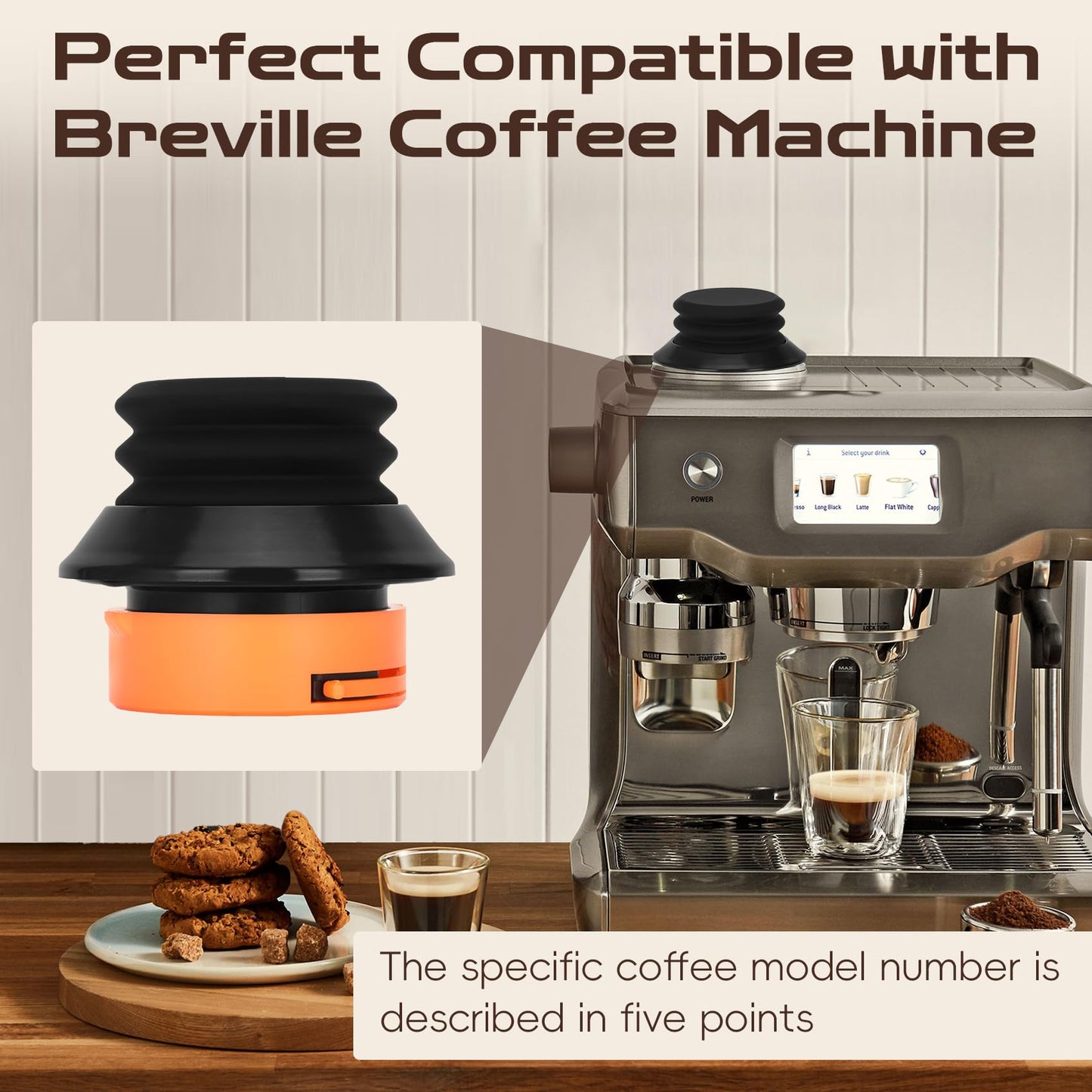 for Breville Single Dose Hopper with Silicone Bellows, Single Dose Hopper Compatible with Breville Barista Express, Breville Barista Pro, Breville Barista Touch, and Impress