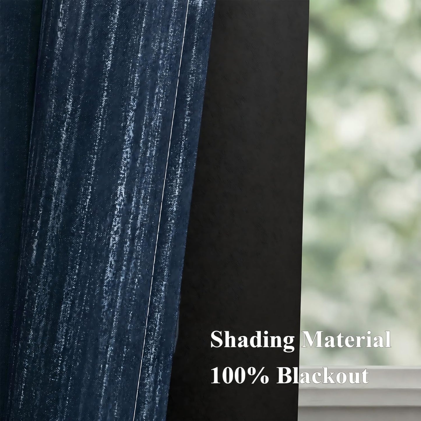 MIULEE Navy Blue and Greyish White Ombre Blackout Curtains, Full Room Darkening Thermal Insulated 84 Inches Long Drapes for Bedroom/Living Room Grommet Window Treatments Modern 52Wx84L, Set of 2