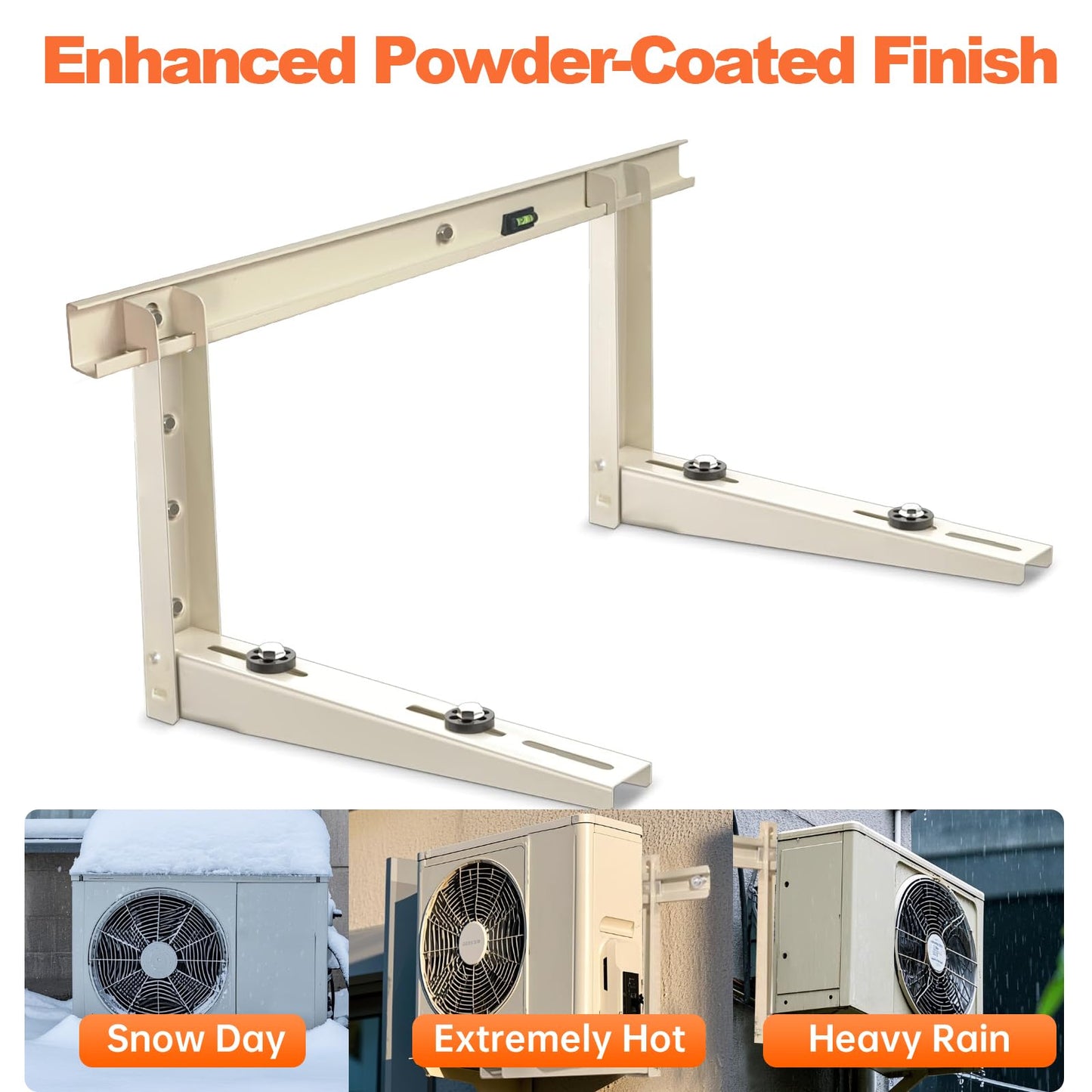 CAT SO RICH Outdoor Wall Mounting Bracket,Support up to 265Lbs,9000-18000 Btu Condenser, for Hanging Ductless Mini Split Air Conditioner Heat Pump Systems,Split HVAC Installation Kit