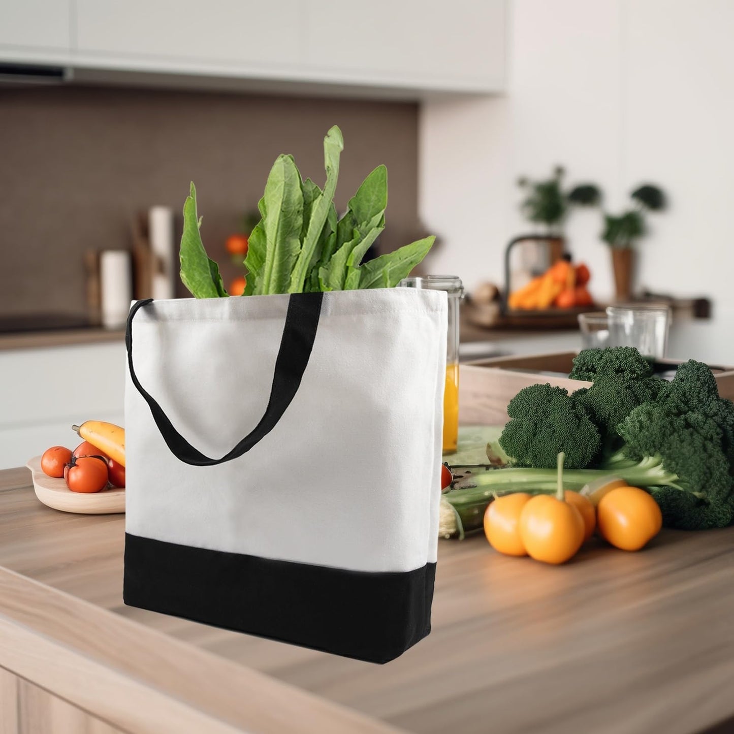OKBA 20 pcs Sublimation Tote Bags,polyester tote bags for sublimation, blank canvas tote bags for DIY Crafting and Decorating