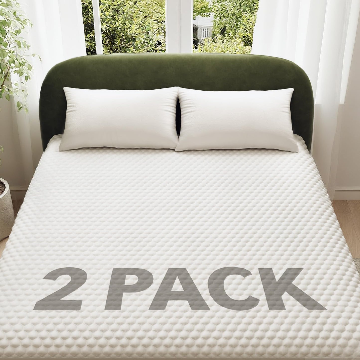 OhGeni 100% Waterproof Twin-2 Pack Mattress Protector, Fitted Sheet with Stretchable Pockets, Deep Sleep Noiseless Soft. Breathable Cooling Hypoallergenic Material, Bed Cover for Mattress