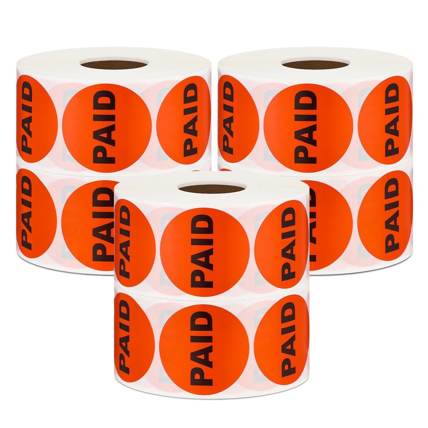 Watersay 6000 Pcs Paid Stickers 1.5 Inch Round Retail Sale Easy to Apply Adhesive Labels Circle Paid Stickers for Supermarket Sale Store Supplies Small Business Shop Supermarkets, 6 Rolls