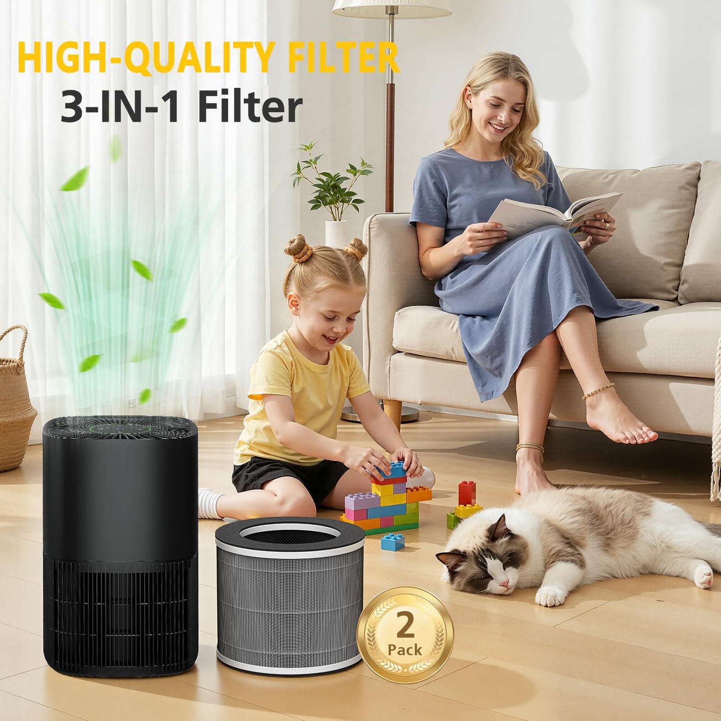 HPA120 & HPA125 Air Purifier Filter Replacement Compatible with Honeywell “O” HEPA Air Purifier Plus Tabletop Air Purifiers HPA120 & HPA125, 3-in-1 with Pre-Filter, HEPA & Carbon Filter