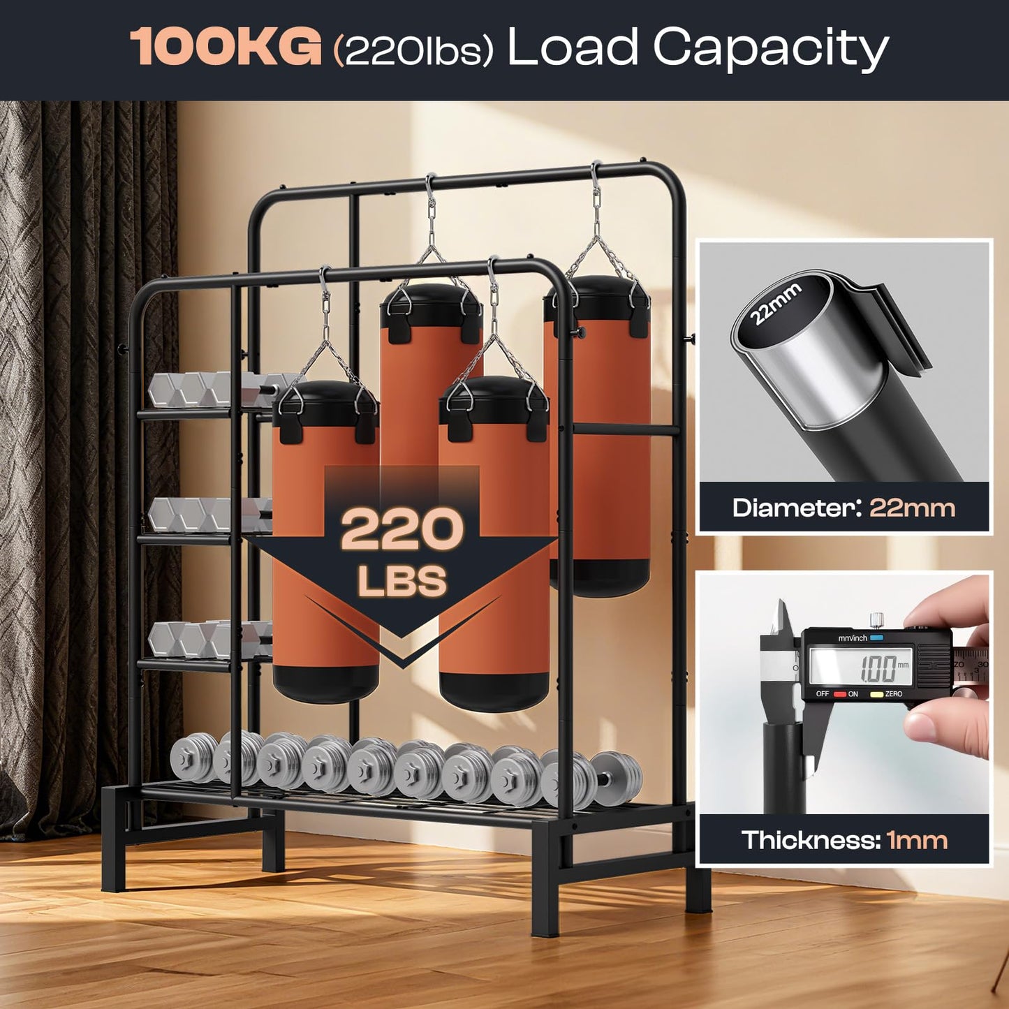 LZNIOZ Clothes Rack for Hanging Clothes, Double Rods Clothing Rack with 3 Tier Storage Shelves, Multifunctional Heavy Duty Garment Rack for Bedroom, Laundry, Wardrobe Closet, Black