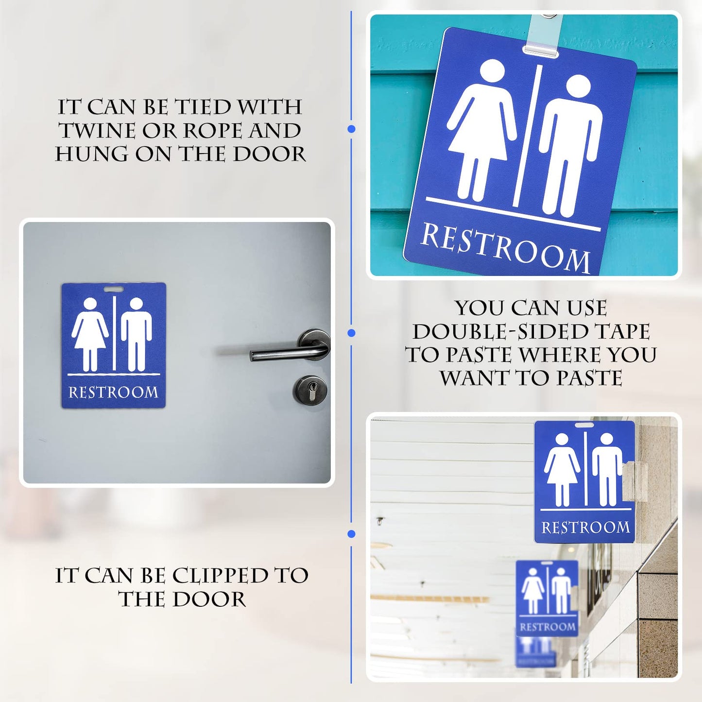 Tinlade 32 Set Bathroom Pass Restroom Hall Pass for Classroom with Keychain Holder with Lanyard PVC Unisex for Women Men, Blue