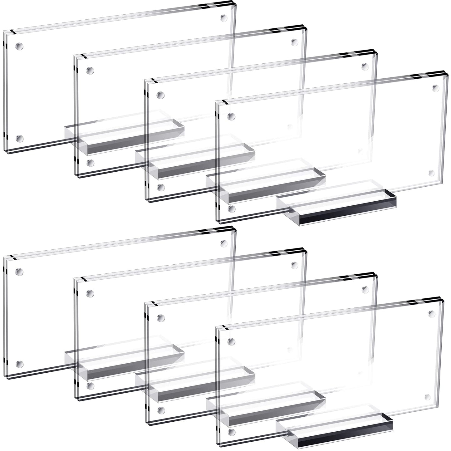 8 Pcs Dollar Bill Holder Acrylic Display Dollar Case Currency Ticket Protector Paper Money Frame for Bill Collectors Collection, 7.3 x 3.5 Inch