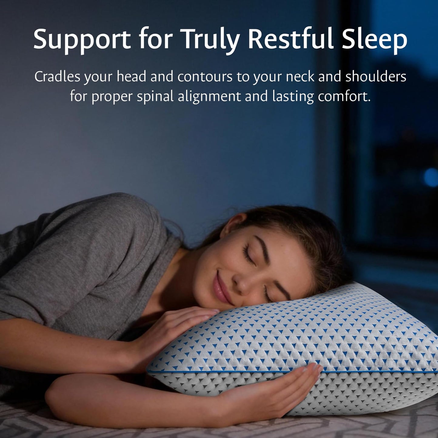 Cooling Gel Memory Foam Pillows Queen Size Set of 2 for Sleeping, Bamboo Rayon Adjustable Firm Shredded Foam Cool Bed Pillows 2 Pack for Side, Back, Stomach, Hot Sleepers Soft Yet Support, CertiPUR-US