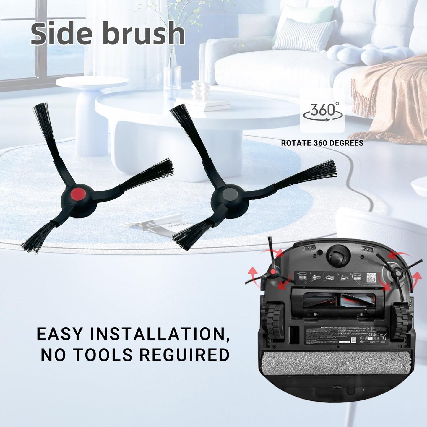 Replacement Parts Kit Compatible With Eufy Omni E25 / E28, Vacuum Cleaner Accessories Includes:2 Mop Roller Brush,1 Set Main Brush,6-Side Brush,4-Filter,6-Disposal Dust Bags