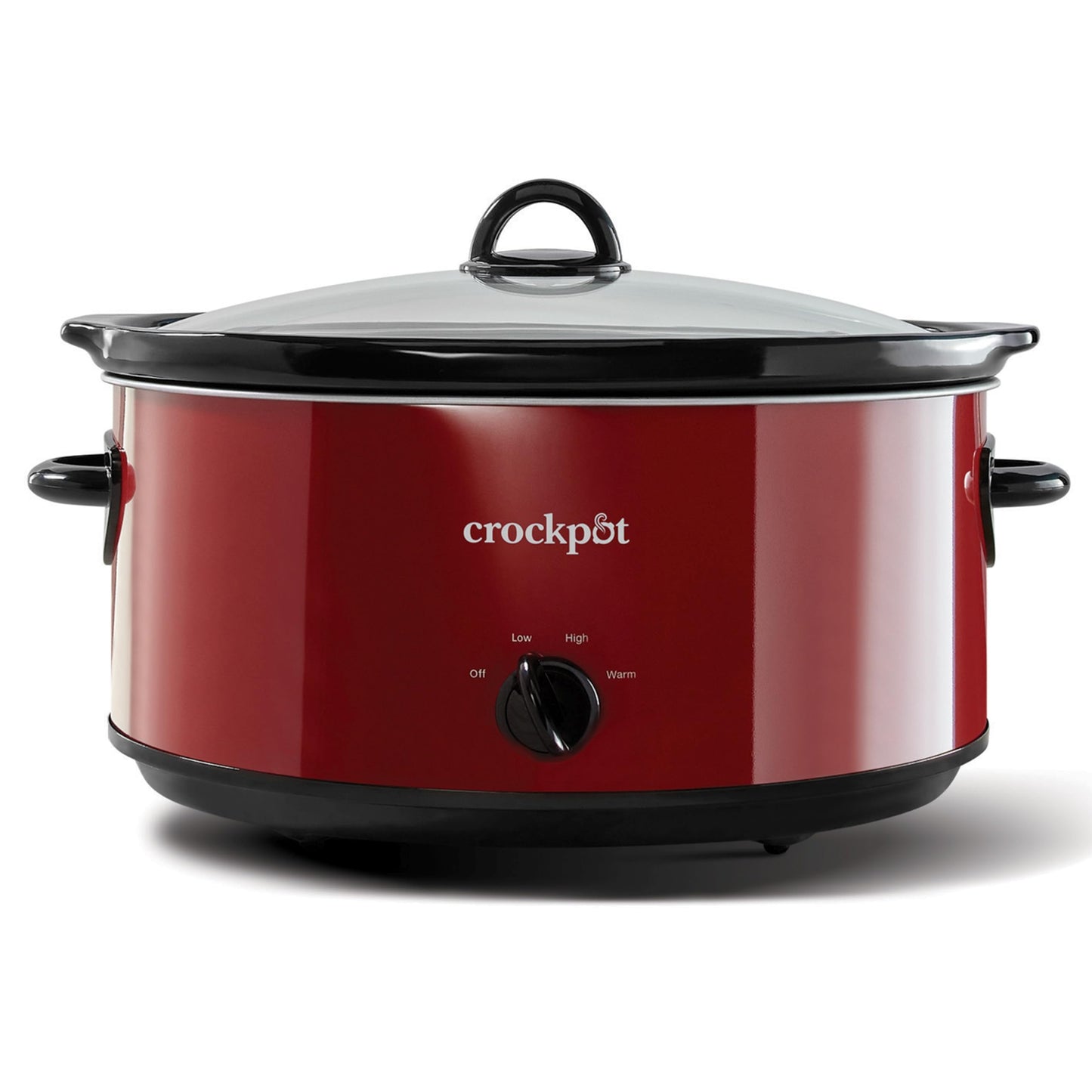 Crock-Pot 8-Quart Manual Slow Cooker, XL Family Size Serves 10+ People, Removable Stoneware with Warming Setting, Dishwasher Safe for Easy Cleanup, Red