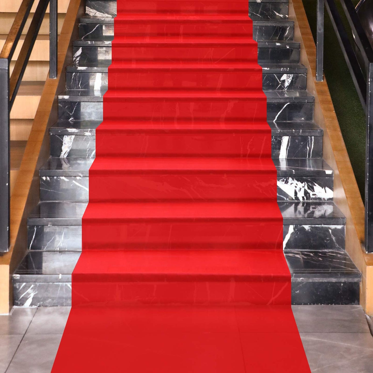 Shappy Red Carpet Runner Rug for Party 55gsm Thickness with 1 Piece Carpet Tape for Wedding Christmas Xmas Christmas Outdoor Accessories, Wedding Party Hallway Rug(2.6 x 30 Feet)