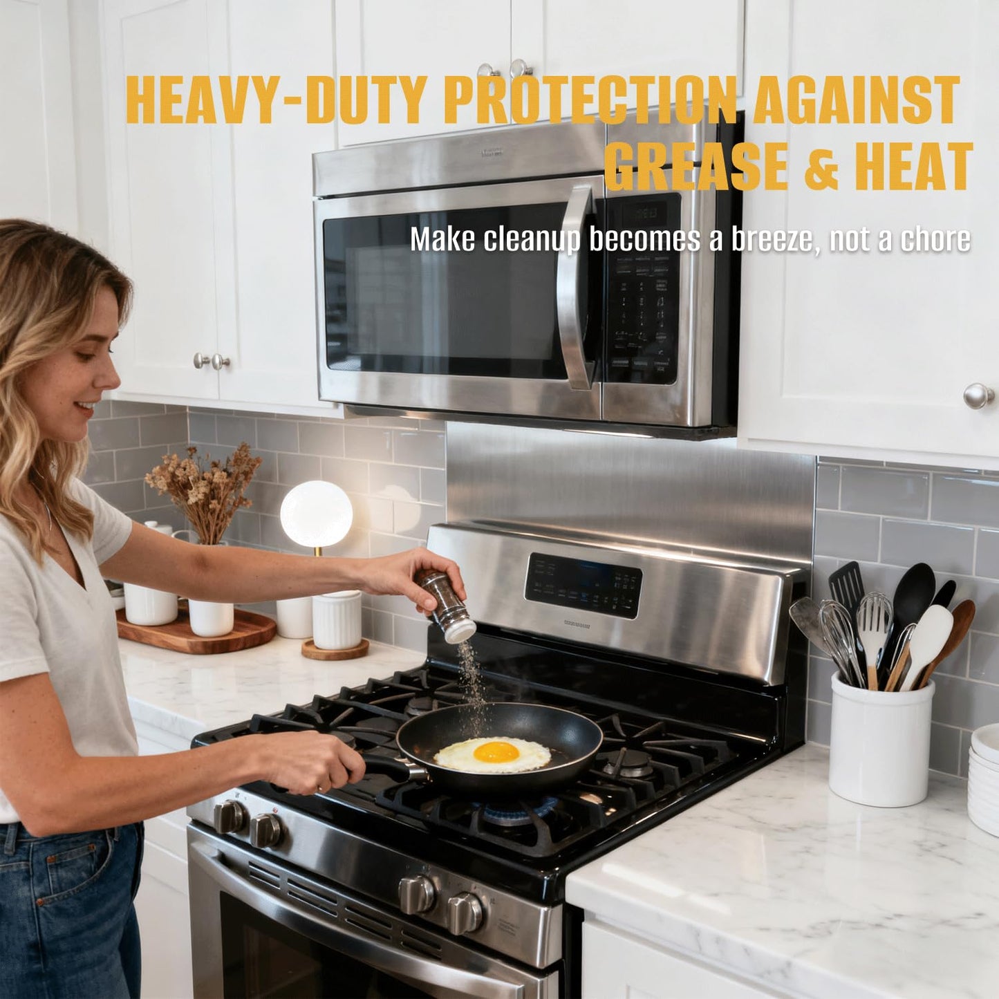 Simetro 12" x 30" Magnetic Stainless Steel Stove Backsplash, Brushed Metal Wall Protector for Kitchen, Ultra Flat Splatter Guard Panel with 4 Pre-Drilled Holes, Easy to Install & Clean, Heat Resistant