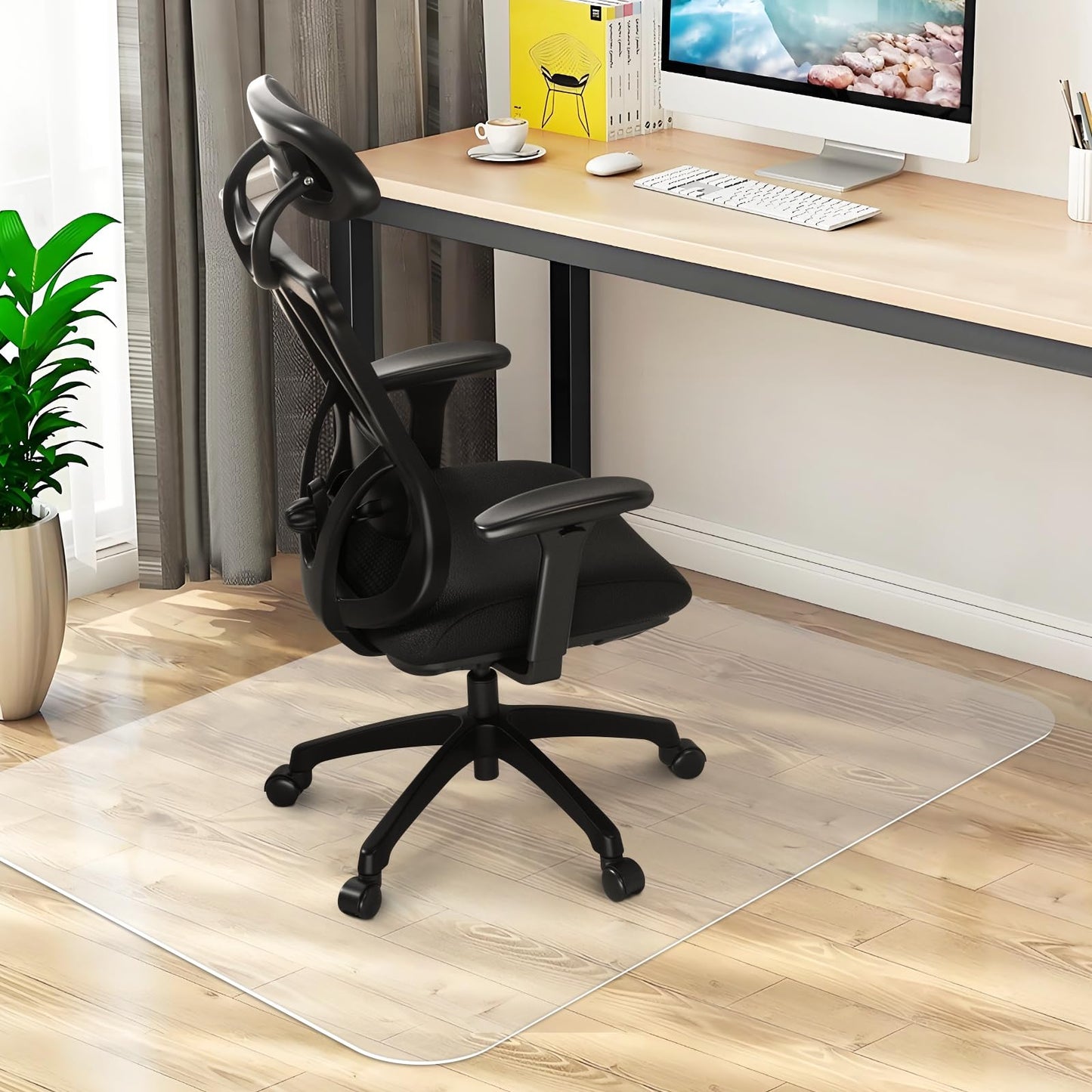 Chair Mat for Hard Wood Floors - Heavy Duty Floor Protector - Easy Clean (47''×59'')